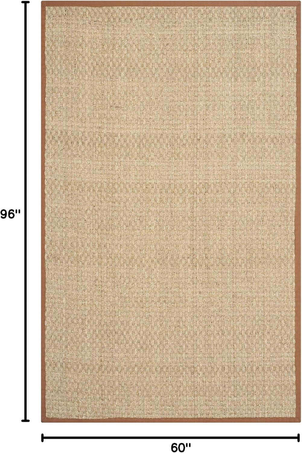image:imageSAFAVIEH Area Rug 8x10 Natural Fiber Collection Large Natural amp Beige Seagrass Basketweave Pattern NF114ANaturalBrown