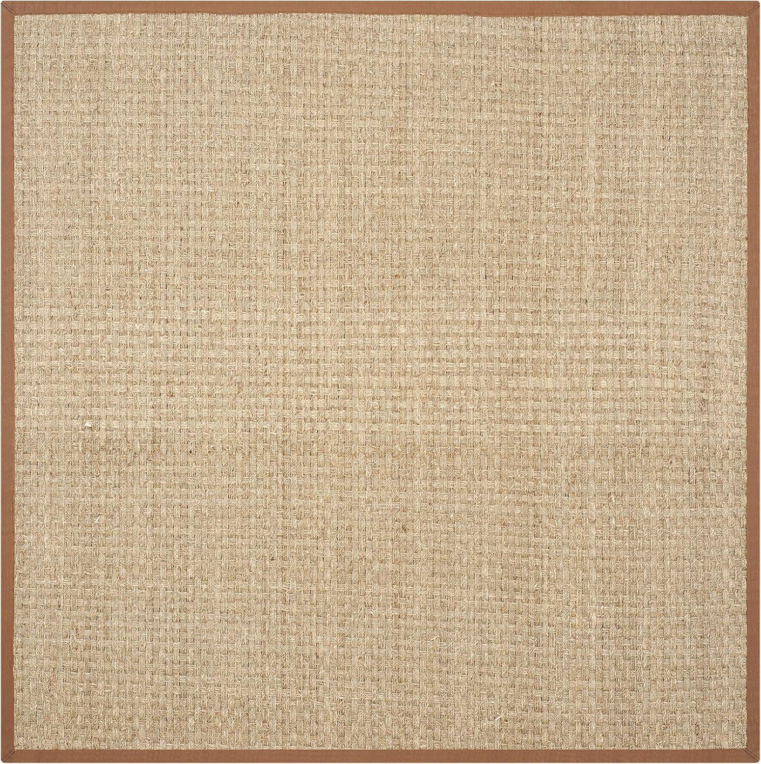 image:imageSAFAVIEH Area Rug 8x10 Natural Fiber Collection Large Natural amp Beige Seagrass Basketweave Pattern NF114ANaturalBrown