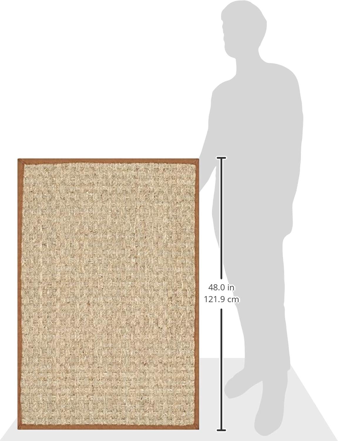 image:imageSAFAVIEH Area Rug 8x10 Natural Fiber Collection Large Natural amp Beige Seagrass Basketweave Pattern NF114ANaturalBrown