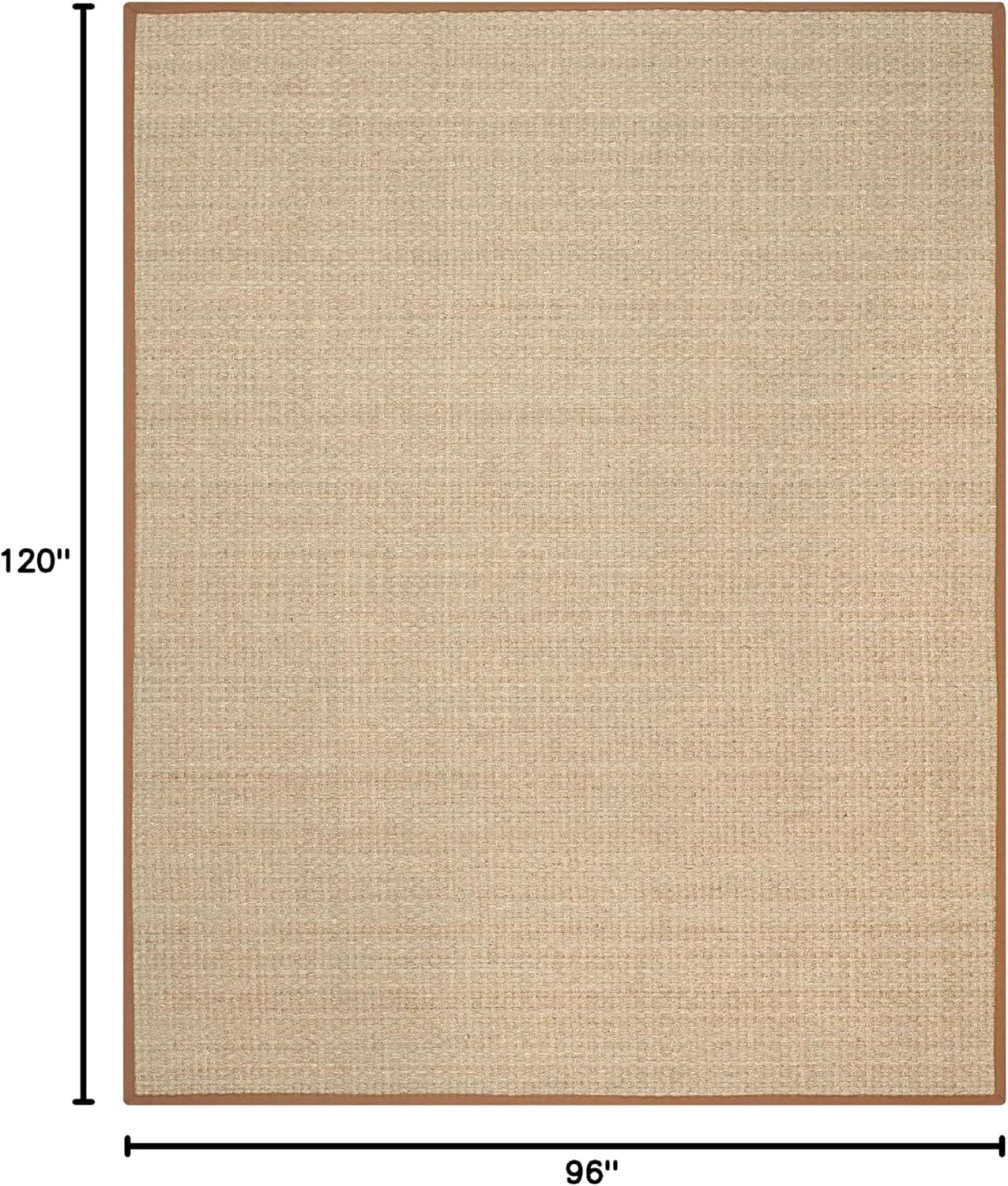 image:imageSAFAVIEH Area Rug 8x10 Natural Fiber Collection Large Natural amp Beige Seagrass Basketweave Pattern NF114ANaturalBrown