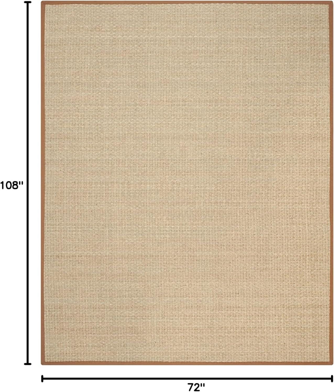 image:imageSAFAVIEH Area Rug 8x10 Natural Fiber Collection Large Natural amp Beige Seagrass Basketweave Pattern NF114ANaturalBrown