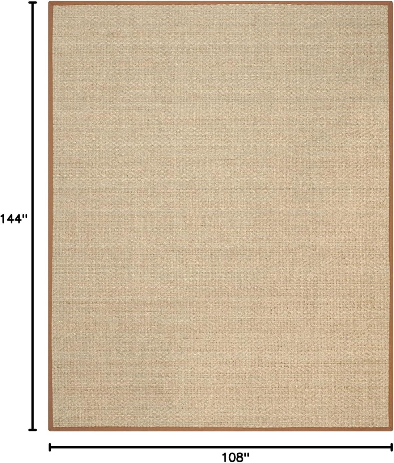 image:imageSAFAVIEH Area Rug 8x10 Natural Fiber Collection Large Natural amp Beige Seagrass Basketweave Pattern NF114ANaturalBrown