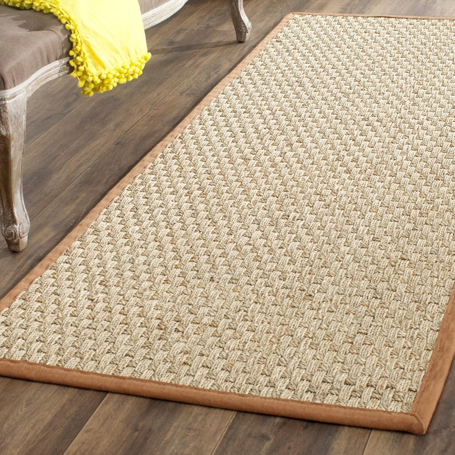 image:imageSAFAVIEH Area Rug 8x10 Natural Fiber Collection Large Natural amp Beige Seagrass Basketweave Pattern NF114ANaturalBrown