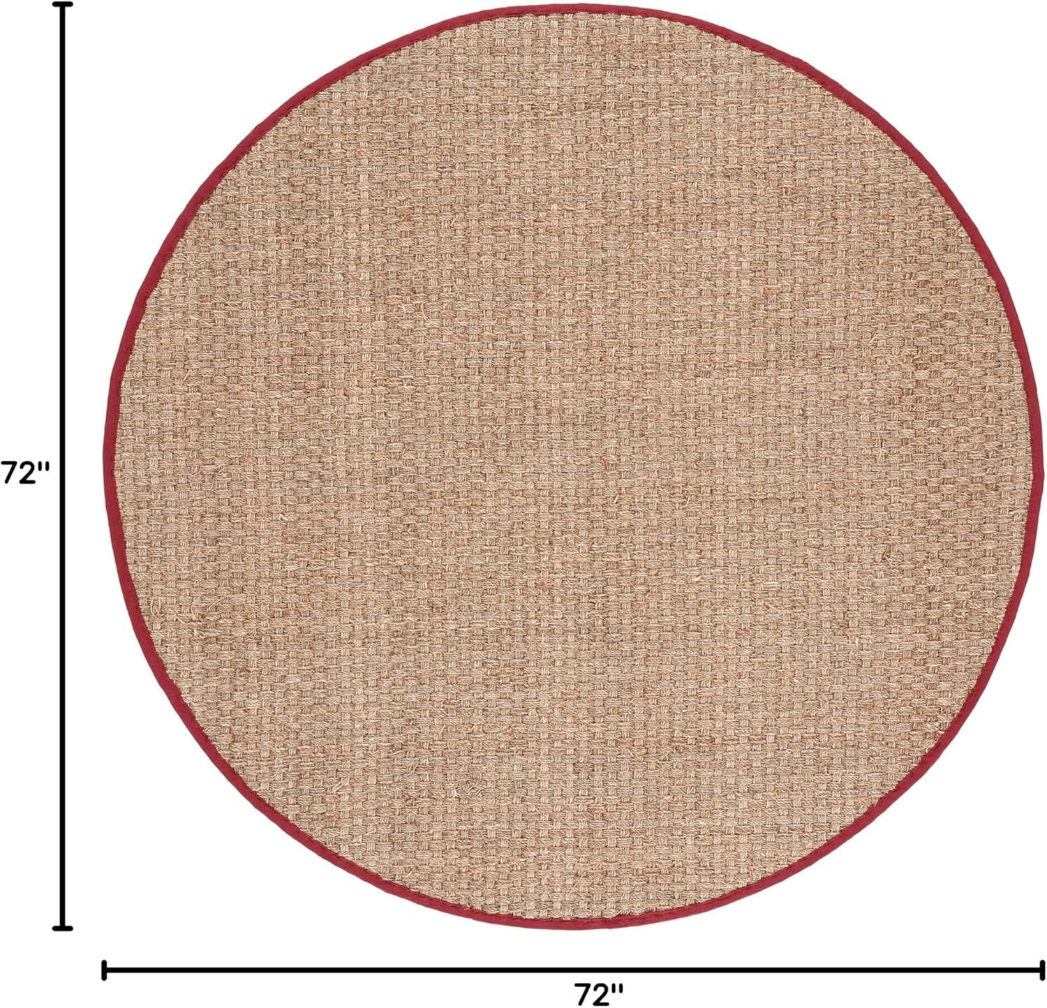 image:imageSAFAVIEH Area Rug 8x10 Natural Fiber Collection Large Natural amp Beige Seagrass Basketweave Pattern NF114ANaturalBurgundy Red