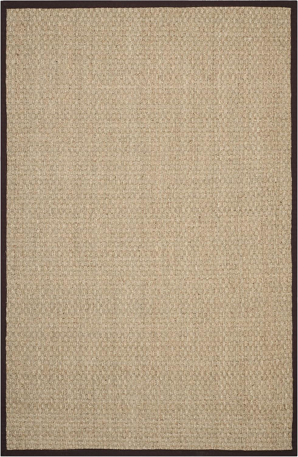 image:imageSAFAVIEH Area Rug 8x10 Natural Fiber Collection Large Natural amp Beige Seagrass Basketweave Pattern NF114ANaturalDark Brown