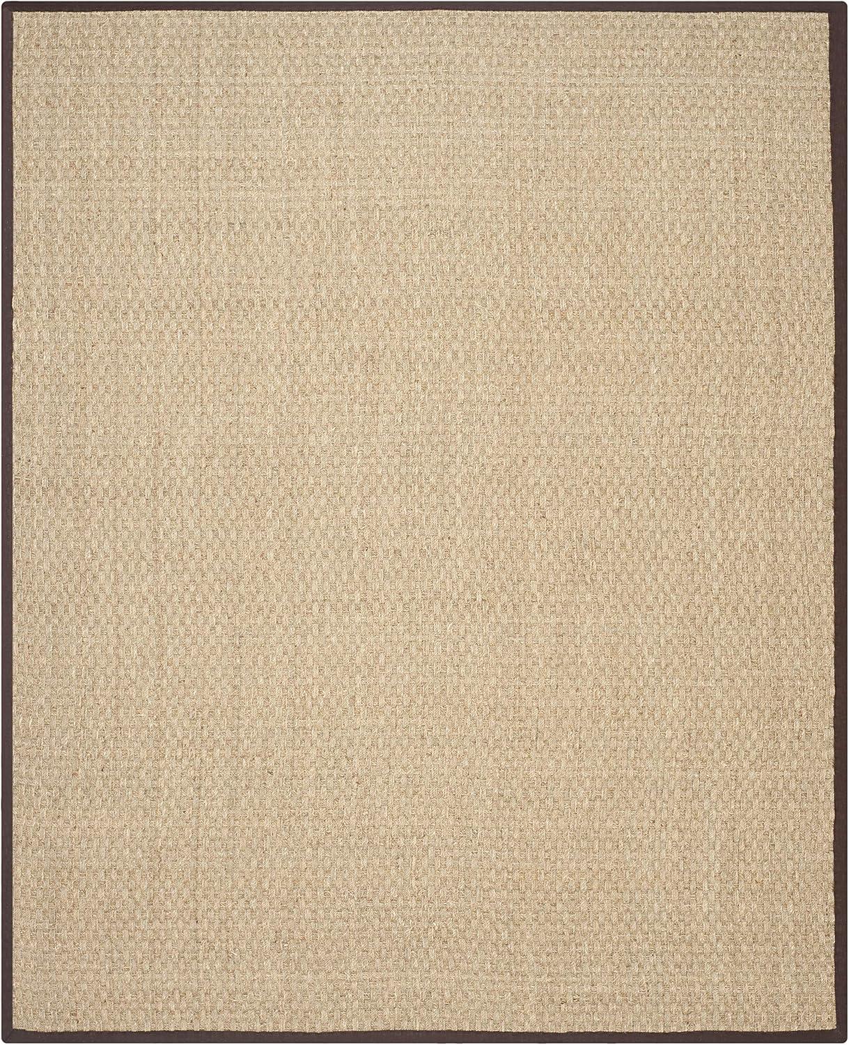image:imageSAFAVIEH Area Rug 8x10 Natural Fiber Collection Large Natural amp Beige Seagrass Basketweave Pattern NF114ANaturalDark Brown