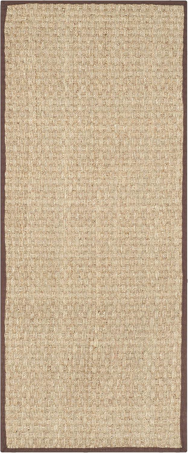 image:imageSAFAVIEH Area Rug 8x10 Natural Fiber Collection Large Natural amp Beige Seagrass Basketweave Pattern NF114ANaturalDark Brown