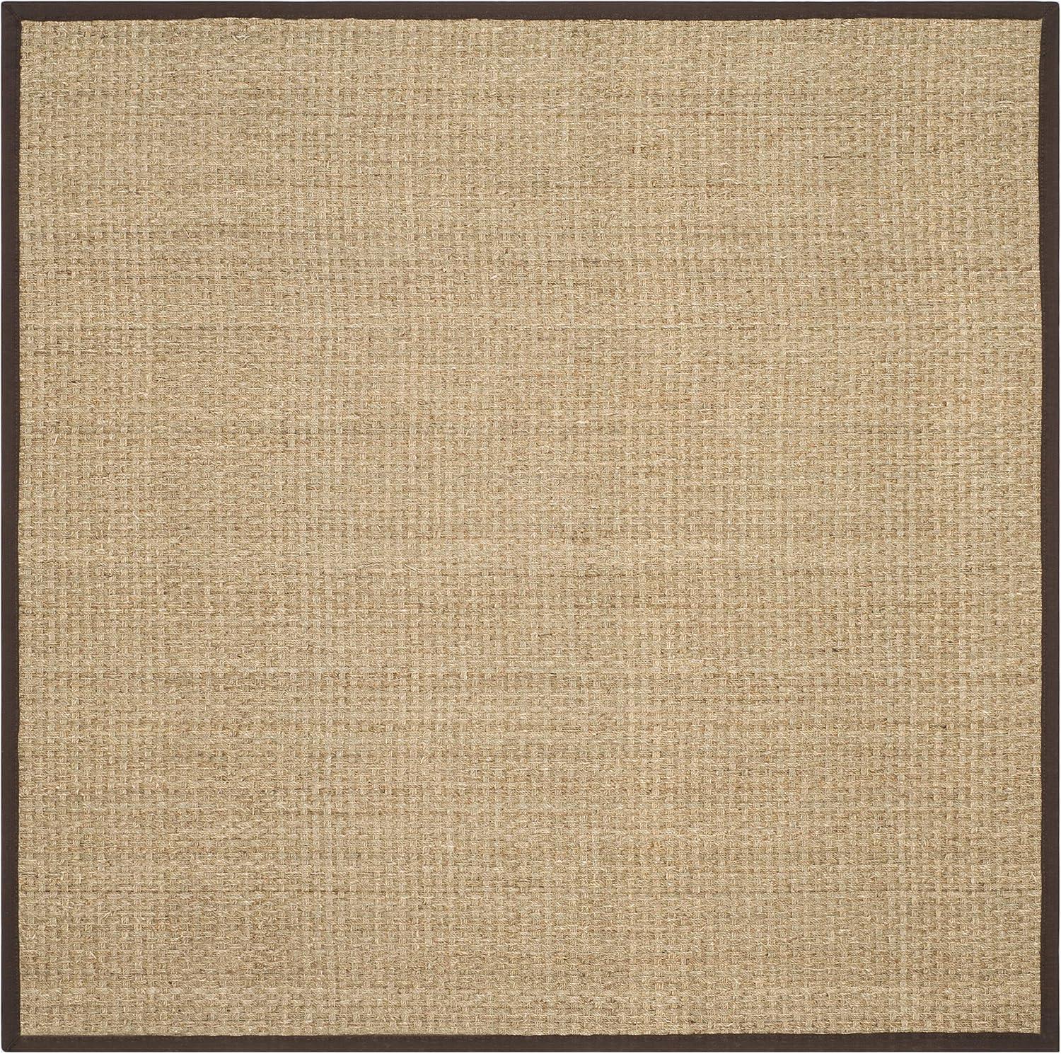 image:imageSAFAVIEH Area Rug 8x10 Natural Fiber Collection Large Natural amp Beige Seagrass Basketweave Pattern NF114ANaturalDark Brown