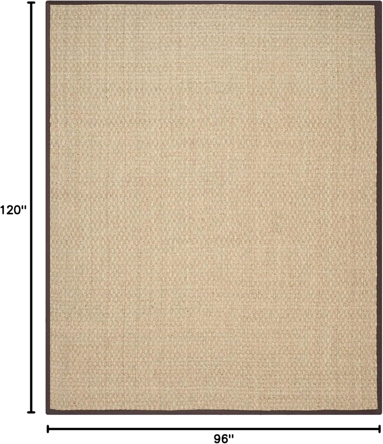 image:imageSAFAVIEH Area Rug 8x10 Natural Fiber Collection Large Natural amp Beige Seagrass Basketweave Pattern NF114ANaturalDark Brown