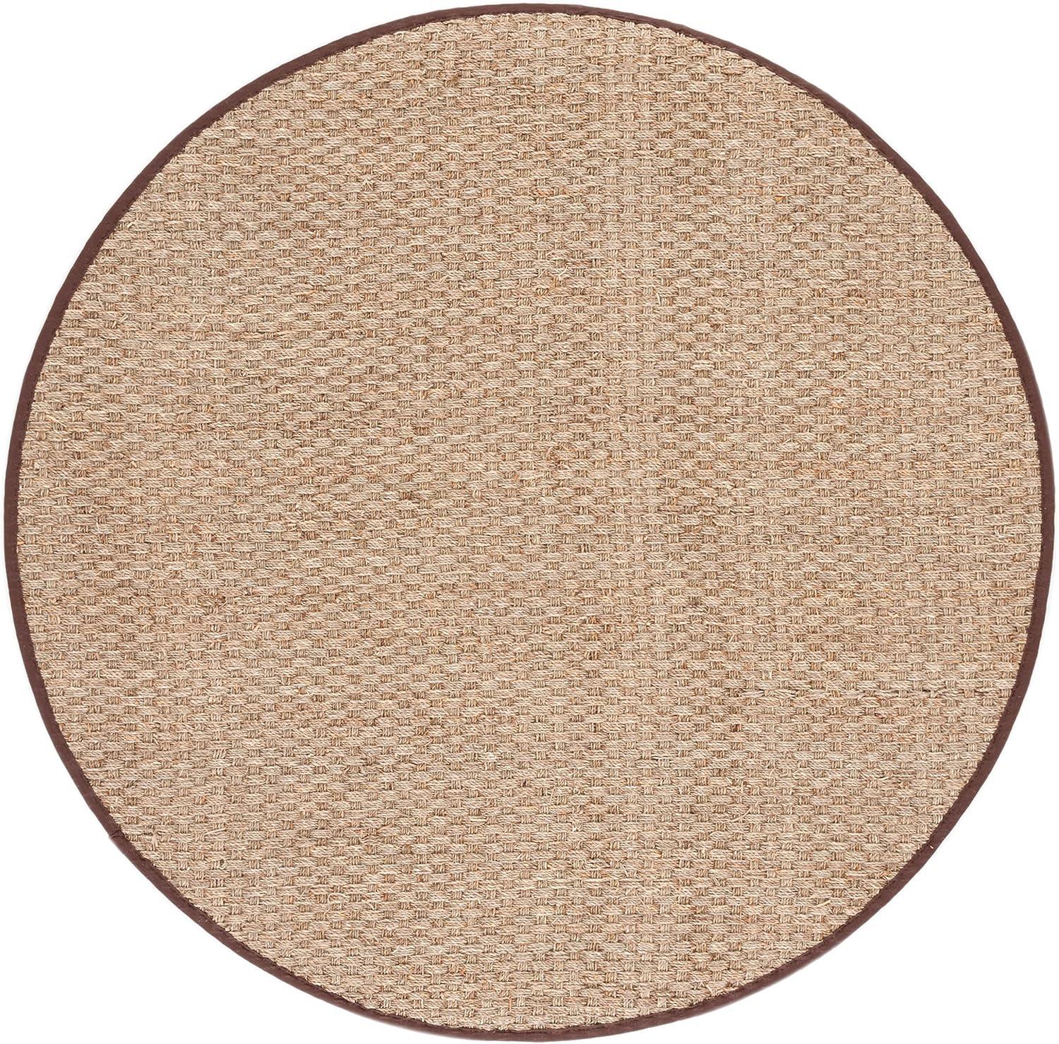 image:imageSAFAVIEH Area Rug 8x10 Natural Fiber Collection Large Natural amp Beige Seagrass Basketweave Pattern NF114ANaturalDark Brown