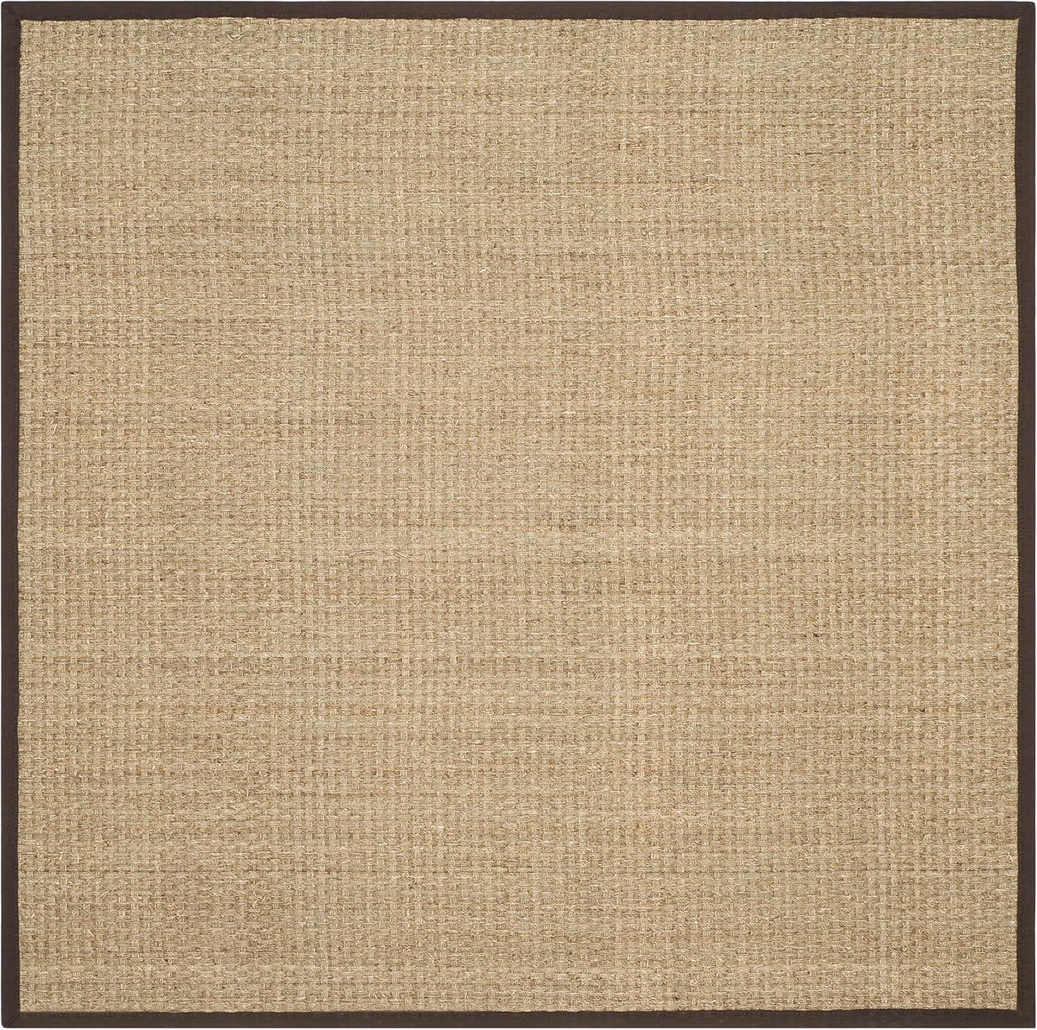 image:imageSAFAVIEH Area Rug 8x10 Natural Fiber Collection Large Natural amp Beige Seagrass Basketweave Pattern NF114ANaturalDark Brown