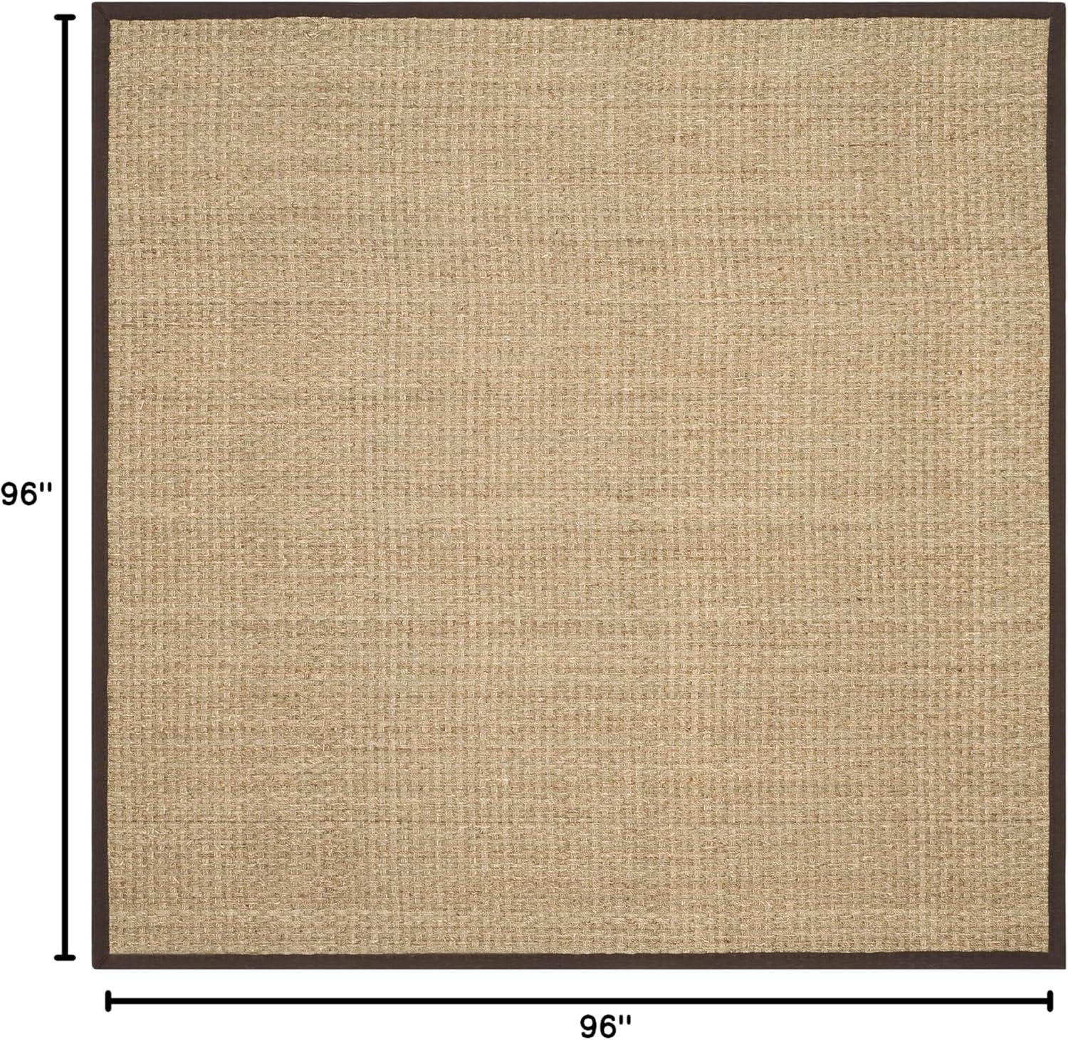 image:imageSAFAVIEH Area Rug 8x10 Natural Fiber Collection Large Natural amp Beige Seagrass Basketweave Pattern NF114ANaturalDark Brown
