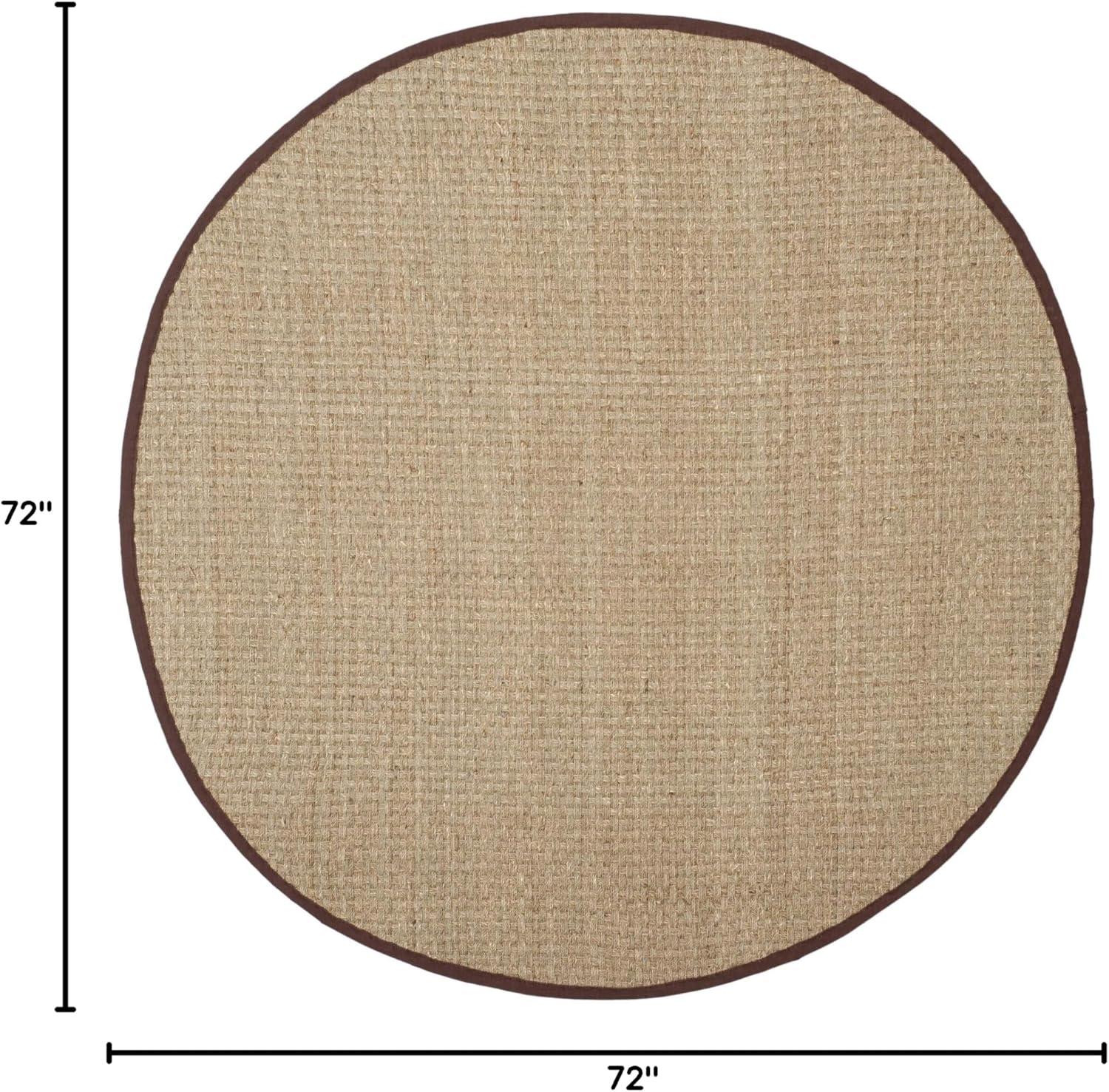 image:imageSAFAVIEH Area Rug 8x10 Natural Fiber Collection Large Natural amp Beige Seagrass Basketweave Pattern NF114ANaturalDark Brown