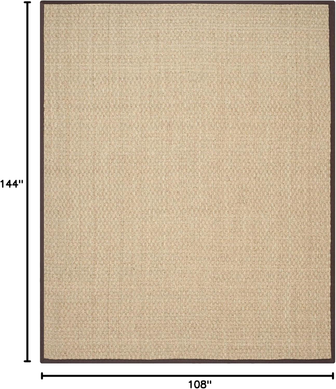 image:imageSAFAVIEH Area Rug 8x10 Natural Fiber Collection Large Natural amp Beige Seagrass Basketweave Pattern NF114ANaturalDark Brown