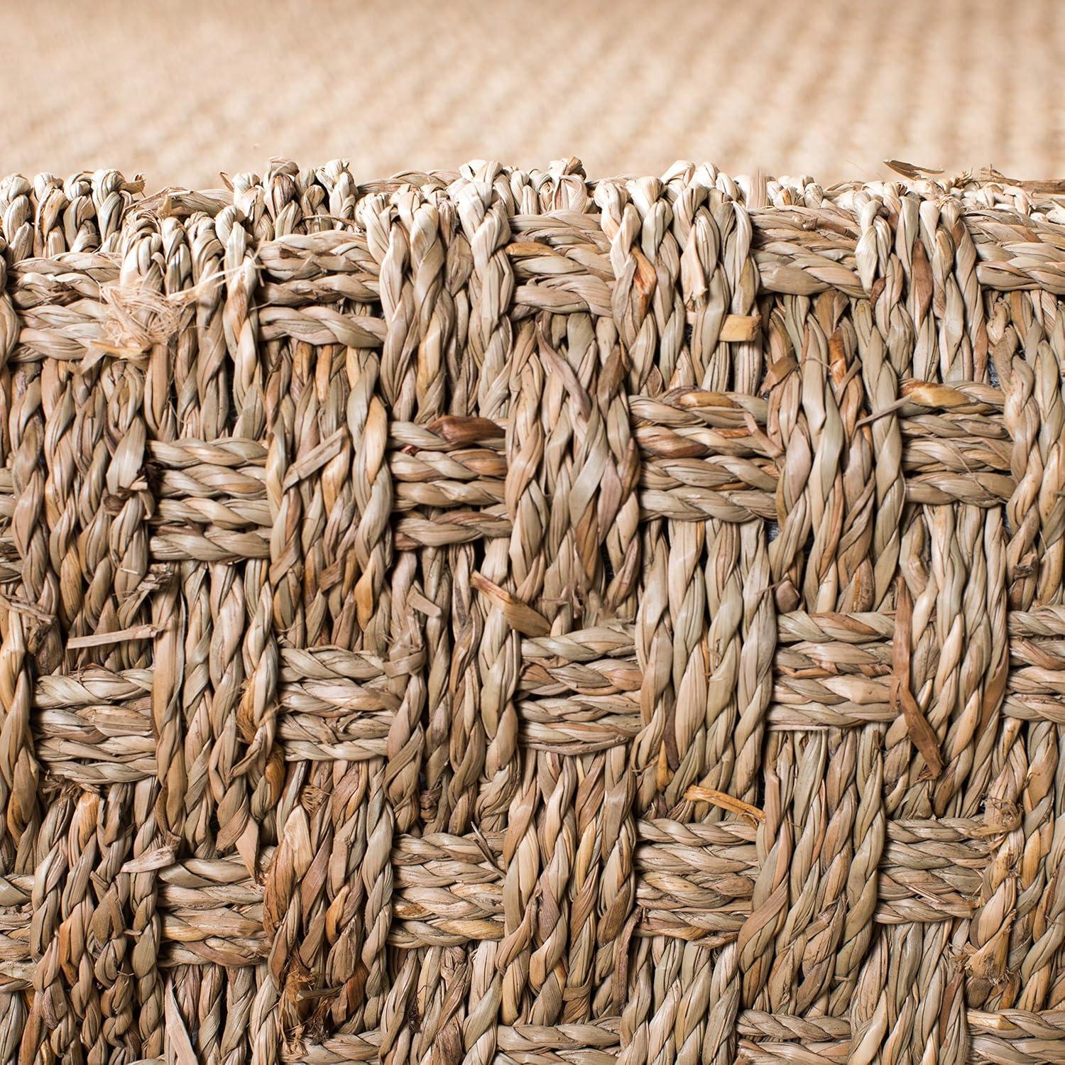 image:imageSAFAVIEH Area Rug 8x10 Natural Fiber Collection Large Natural amp Beige Seagrass Basketweave Pattern NF114ANaturalDark Brown