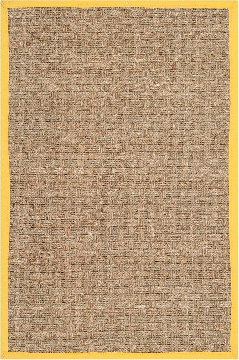 image:imageSAFAVIEH Area Rug 8x10 Natural Fiber Collection Large Natural amp Beige Seagrass Basketweave Pattern NF114ANaturalGold