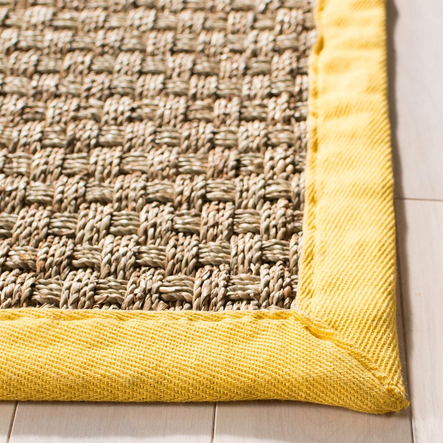 image:imageSAFAVIEH Area Rug 8x10 Natural Fiber Collection Large Natural amp Beige Seagrass Basketweave Pattern NF114ANaturalGold