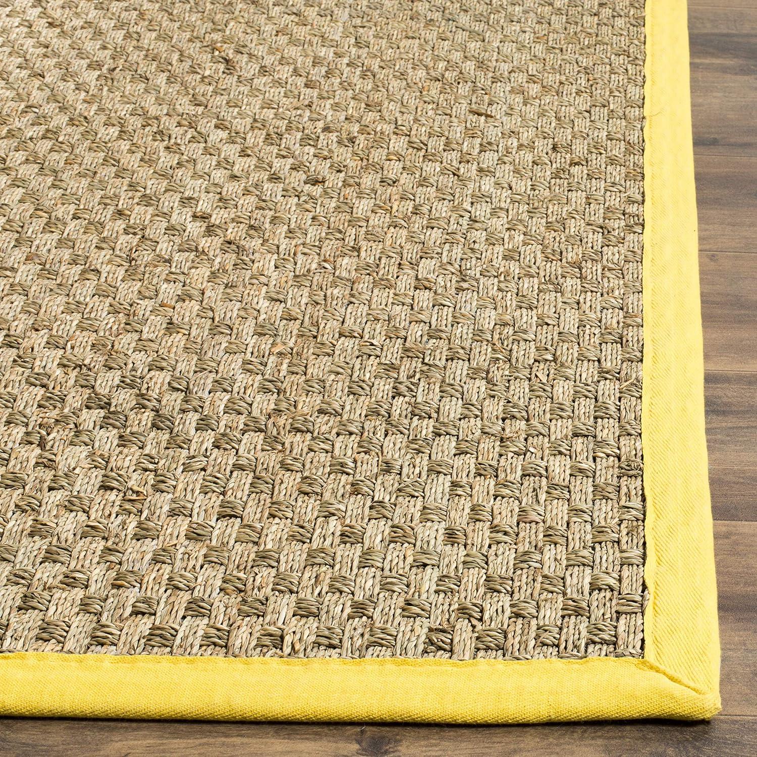 image:imageSAFAVIEH Area Rug 8x10 Natural Fiber Collection Large Natural amp Beige Seagrass Basketweave Pattern NF114ANaturalGold
