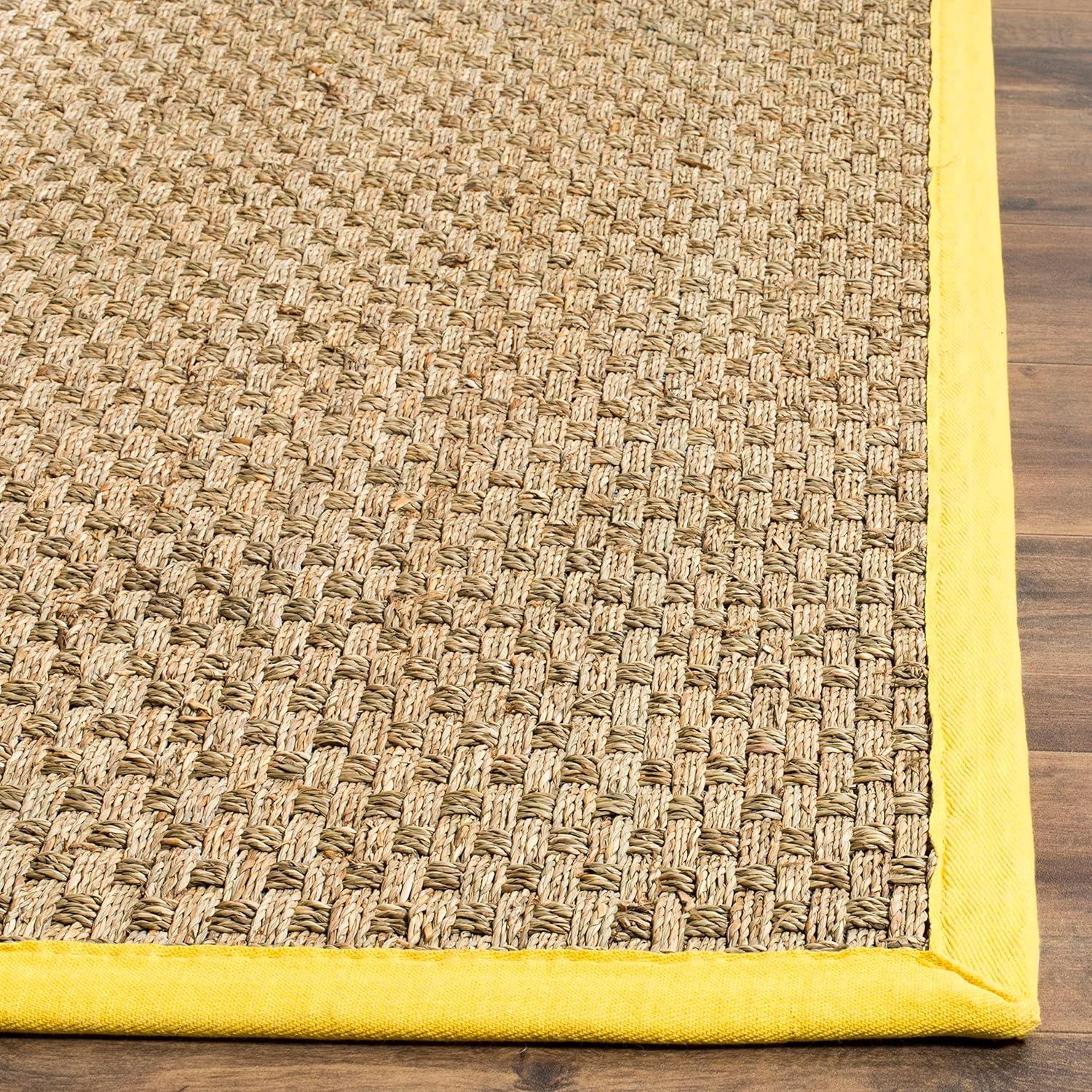 image:imageSAFAVIEH Area Rug 8x10 Natural Fiber Collection Large Natural amp Beige Seagrass Basketweave Pattern NF114ANaturalGold