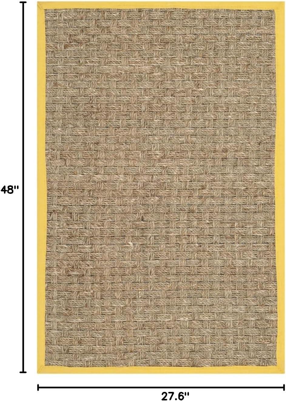 image:imageSAFAVIEH Area Rug 8x10 Natural Fiber Collection Large Natural amp Beige Seagrass Basketweave Pattern NF114ANaturalGold
