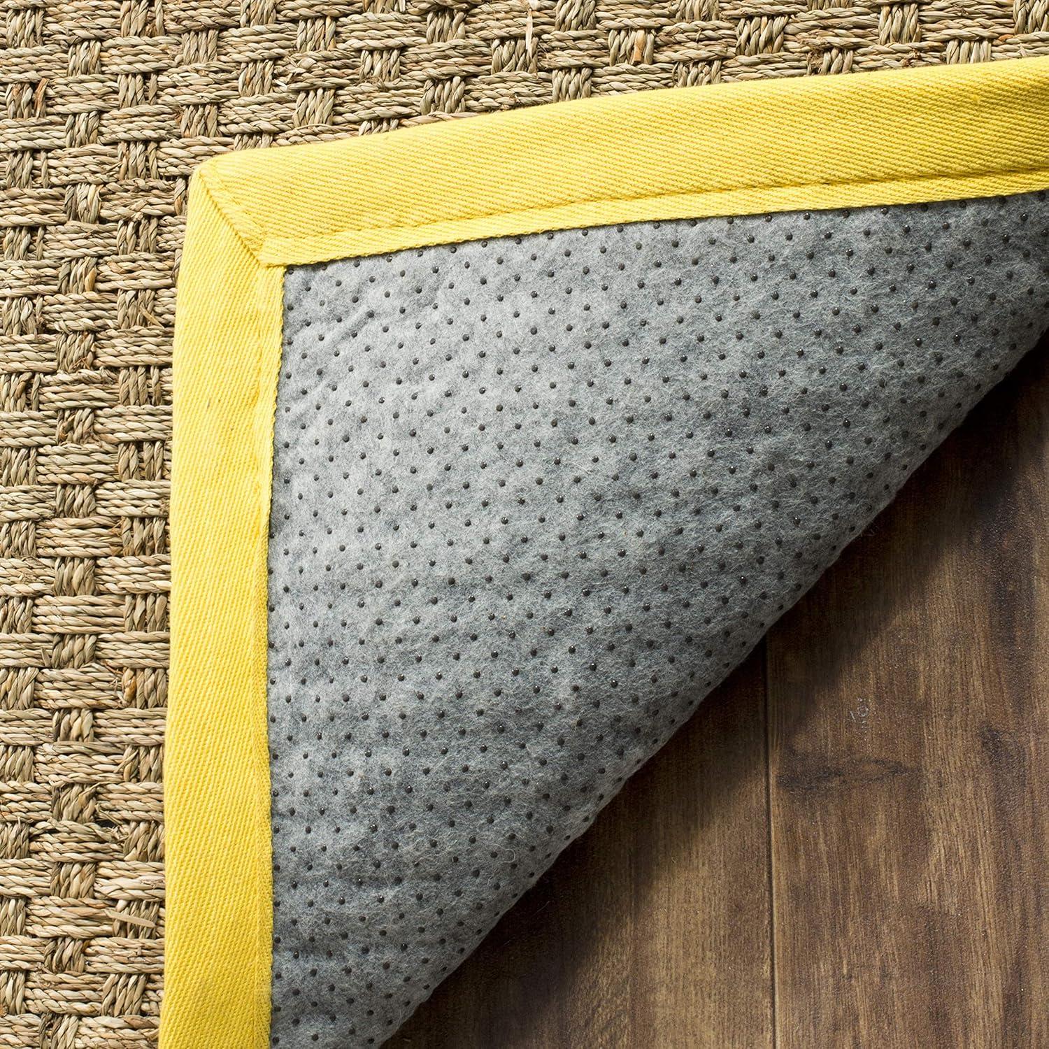 image:imageSAFAVIEH Area Rug 8x10 Natural Fiber Collection Large Natural amp Beige Seagrass Basketweave Pattern NF114ANaturalGold