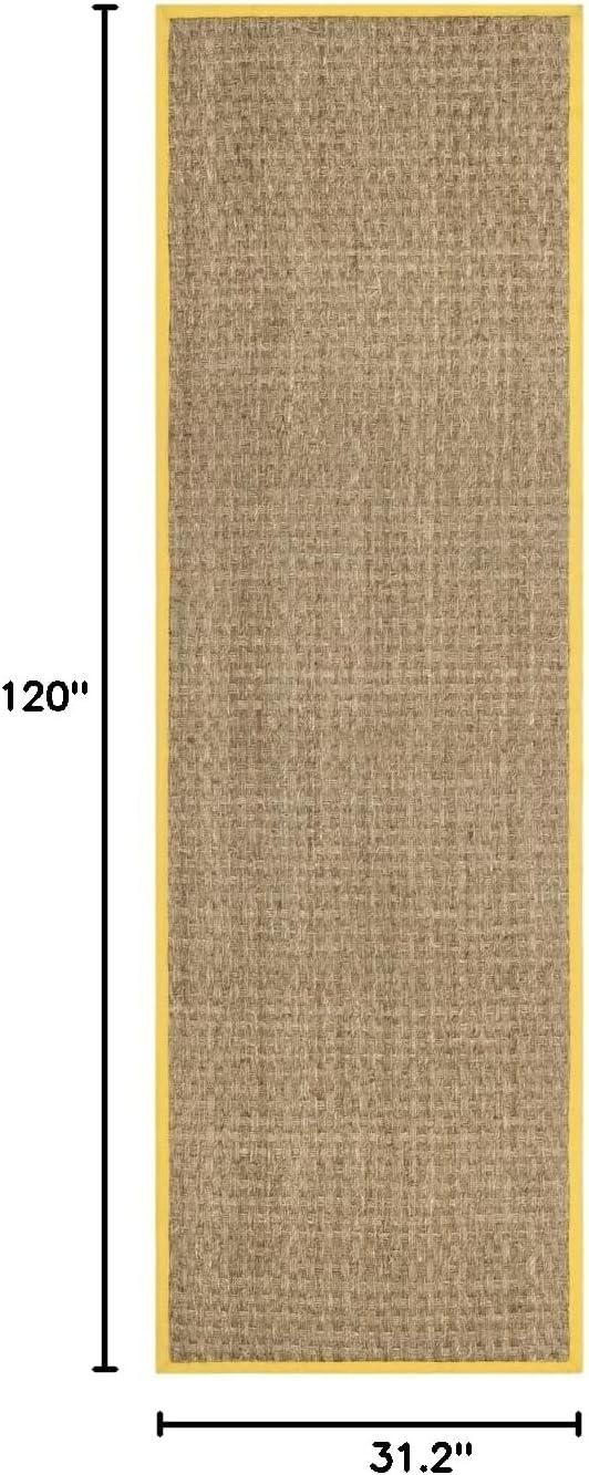 image:imageSAFAVIEH Area Rug 8x10 Natural Fiber Collection Large Natural amp Beige Seagrass Basketweave Pattern NF114ANaturalGold