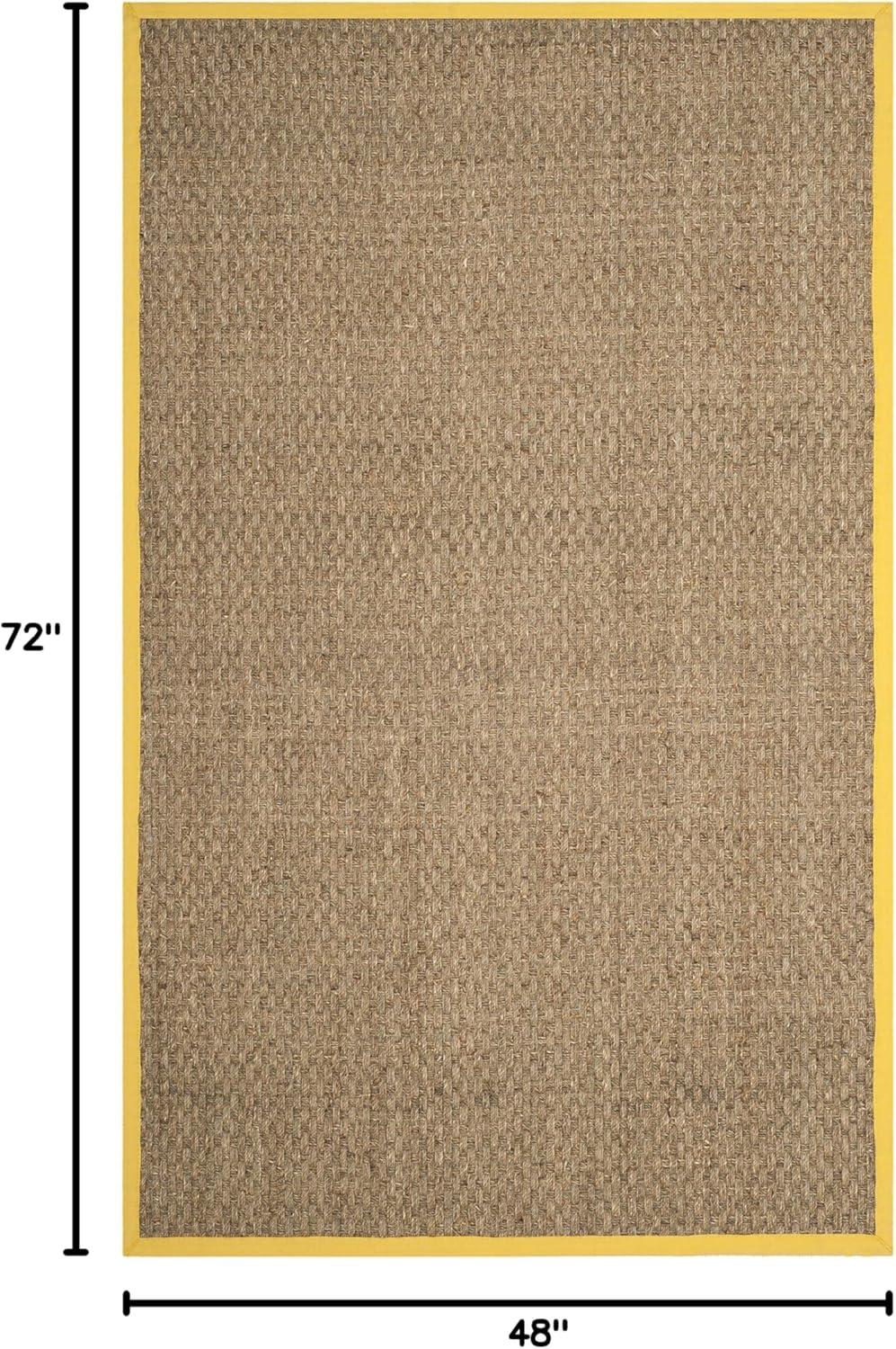 image:imageSAFAVIEH Area Rug 8x10 Natural Fiber Collection Large Natural amp Beige Seagrass Basketweave Pattern NF114ANaturalGold