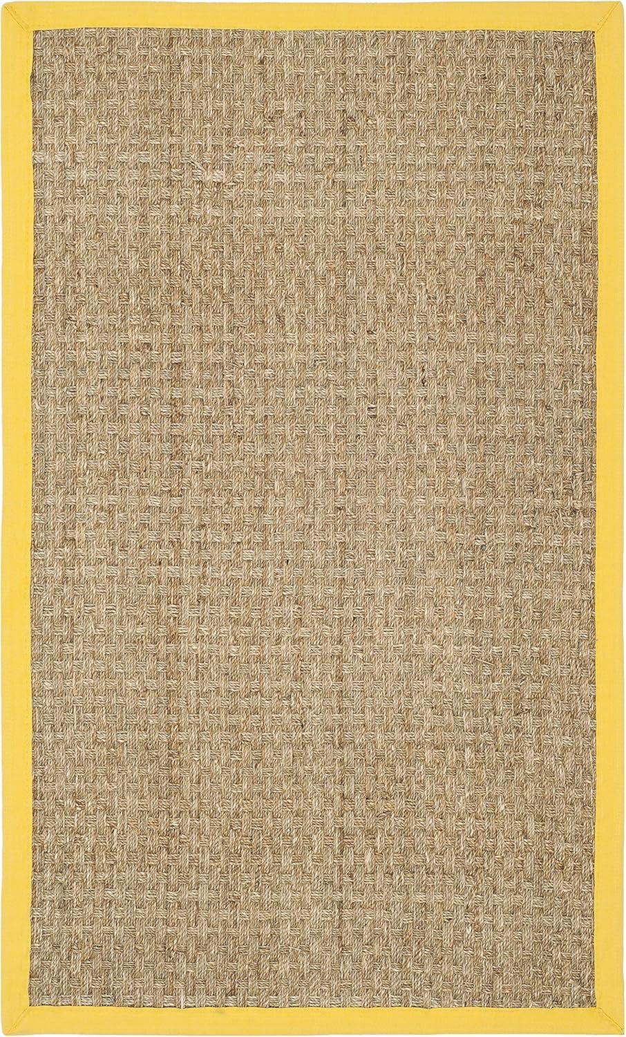 image:imageSAFAVIEH Area Rug 8x10 Natural Fiber Collection Large Natural amp Beige Seagrass Basketweave Pattern NF114ANaturalGold