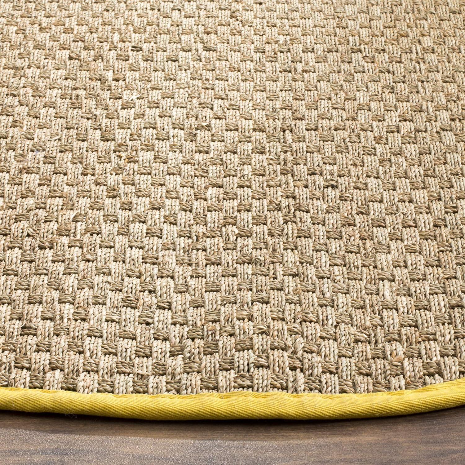 image:imageSAFAVIEH Area Rug 8x10 Natural Fiber Collection Large Natural amp Beige Seagrass Basketweave Pattern NF114ANaturalGold