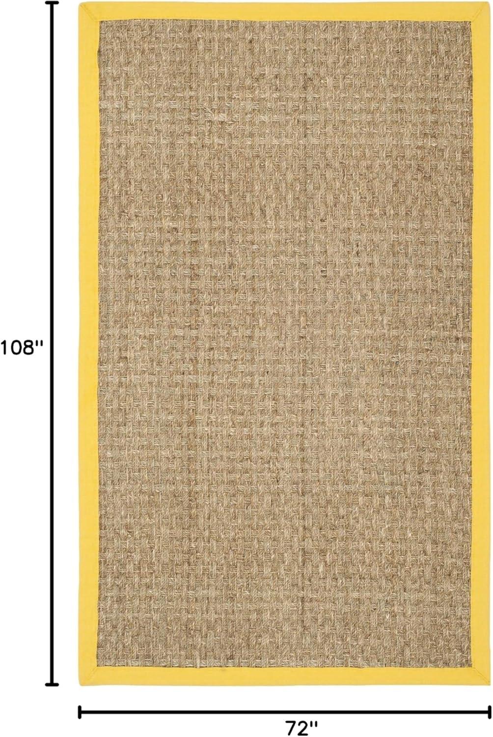 image:imageSAFAVIEH Area Rug 8x10 Natural Fiber Collection Large Natural amp Beige Seagrass Basketweave Pattern NF114ANaturalGold