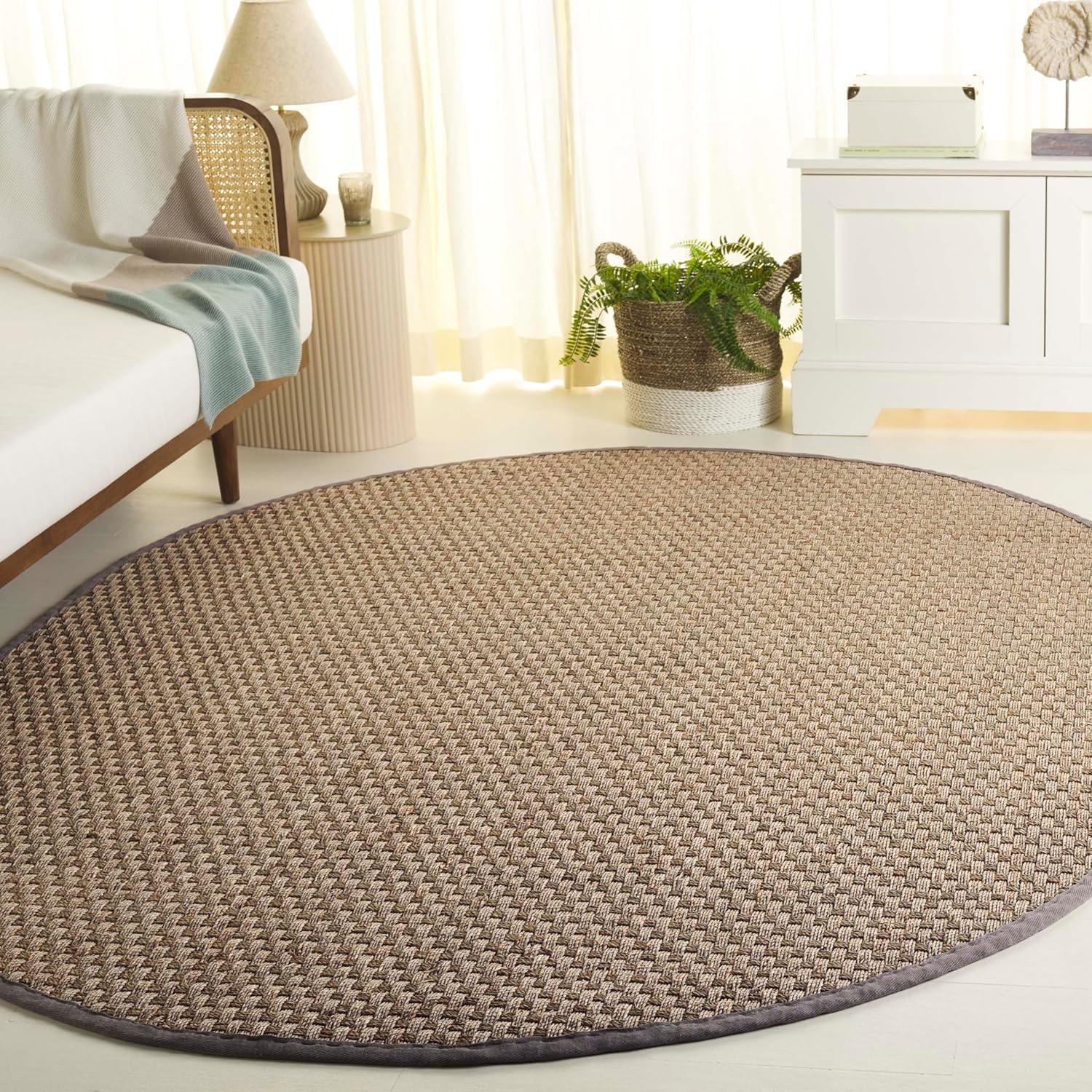 image:imageSAFAVIEH Area Rug 8x10 Natural Fiber Collection Large Natural amp Beige Seagrass Basketweave Pattern NF114ANaturalGrey