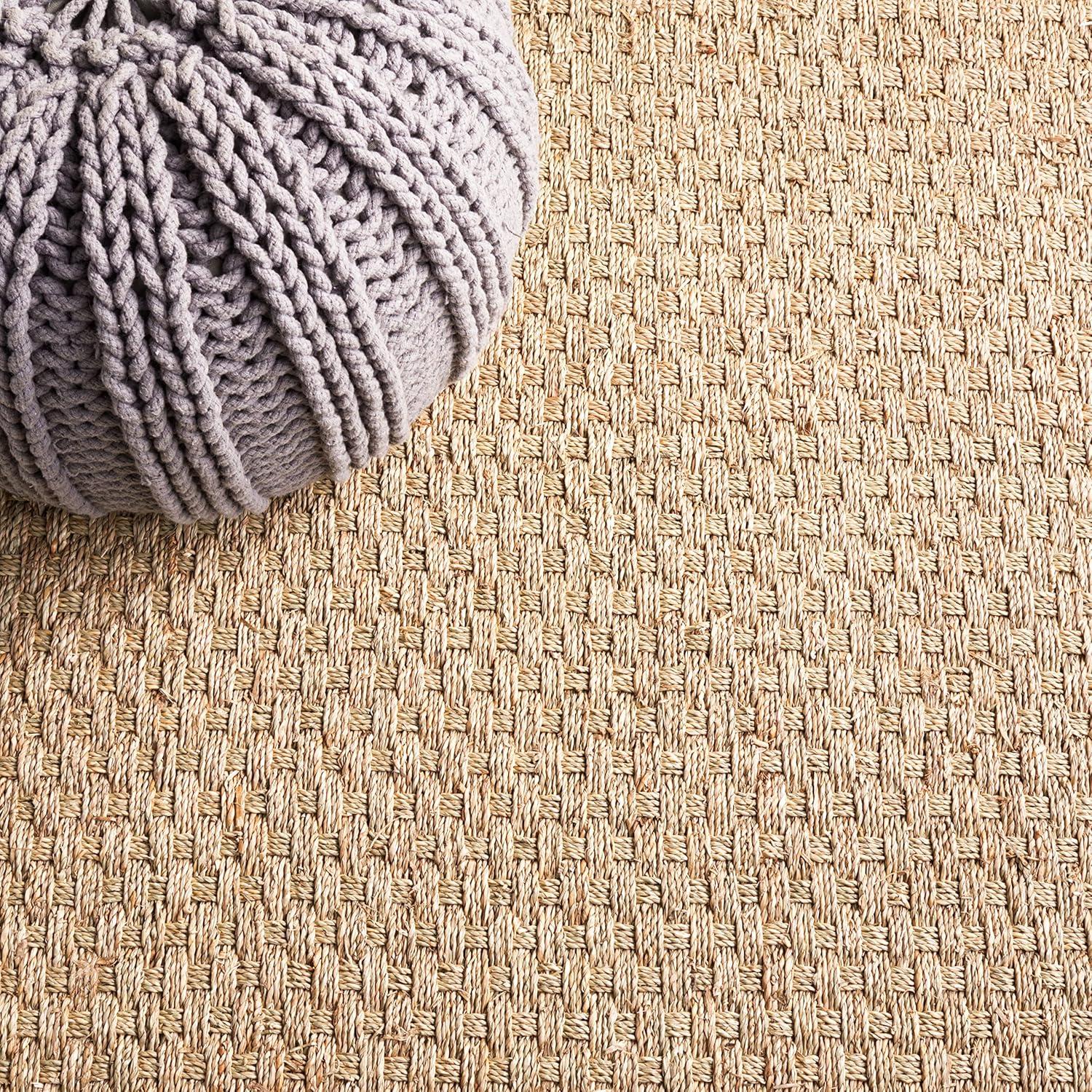 image:imageSAFAVIEH Area Rug 8x10 Natural Fiber Collection Large Natural amp Beige Seagrass Basketweave Pattern NF114ANaturalGrey