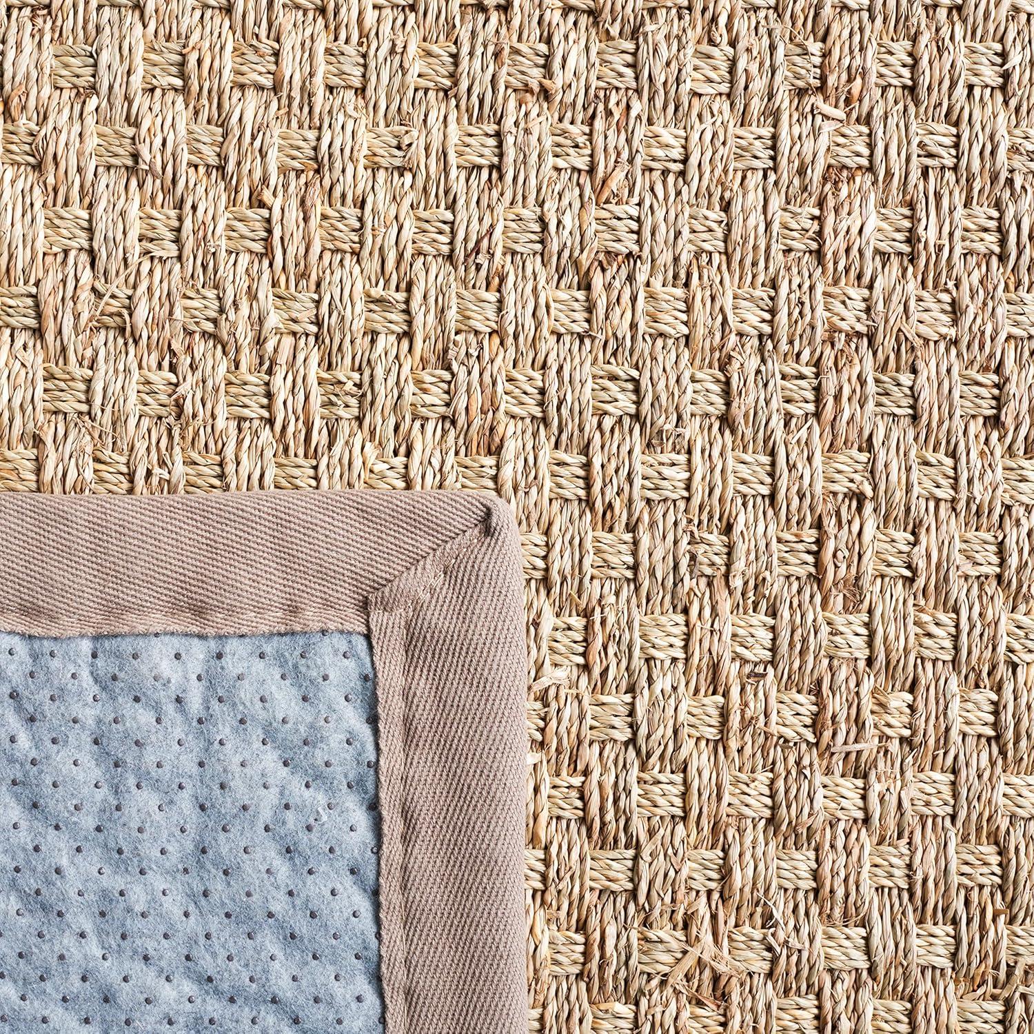 image:imageSAFAVIEH Area Rug 8x10 Natural Fiber Collection Large Natural amp Beige Seagrass Basketweave Pattern NF114ANaturalGrey