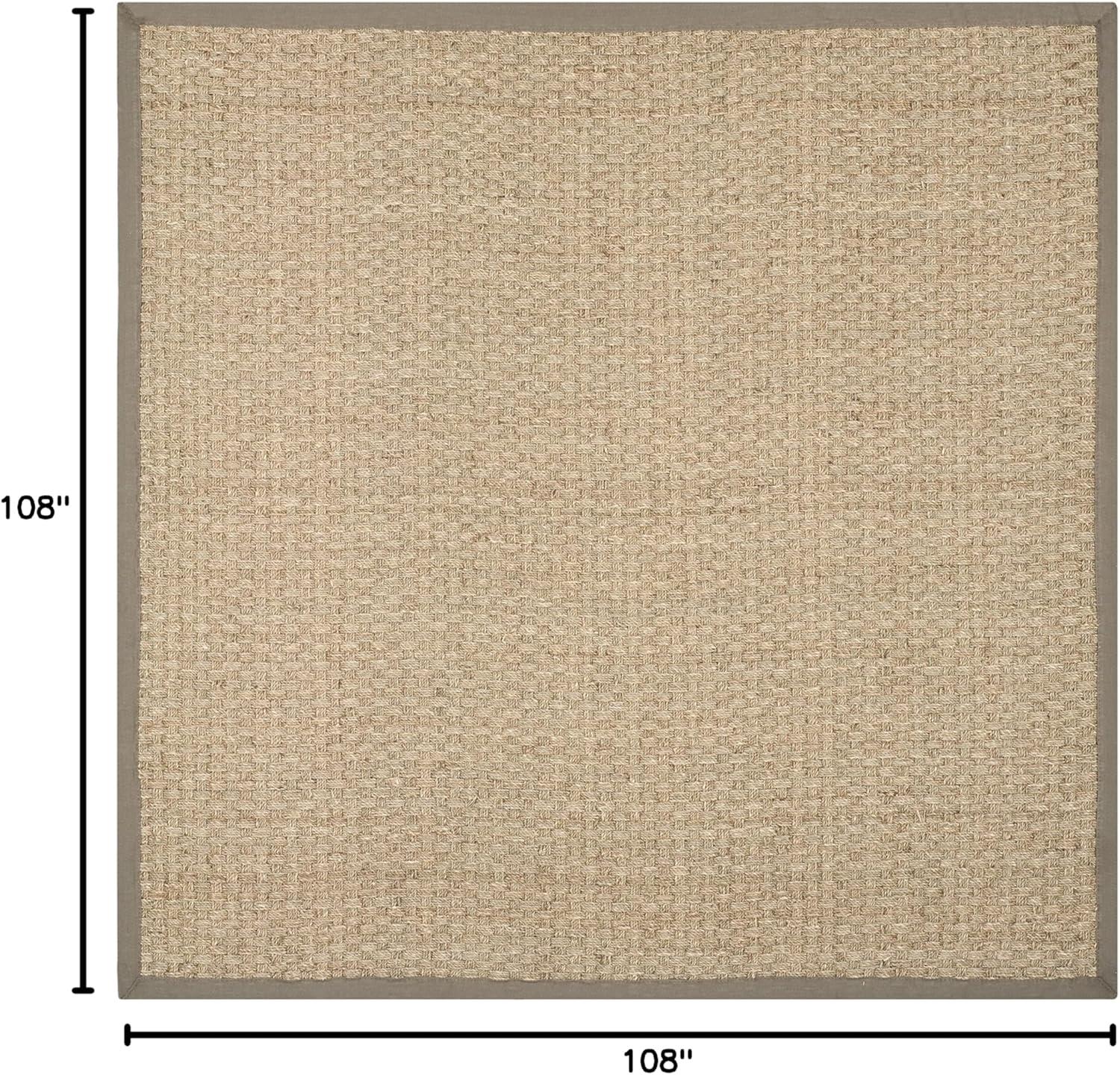 image:imageSAFAVIEH Area Rug 8x10 Natural Fiber Collection Large Natural amp Beige Seagrass Basketweave Pattern NF114ANaturalGrey