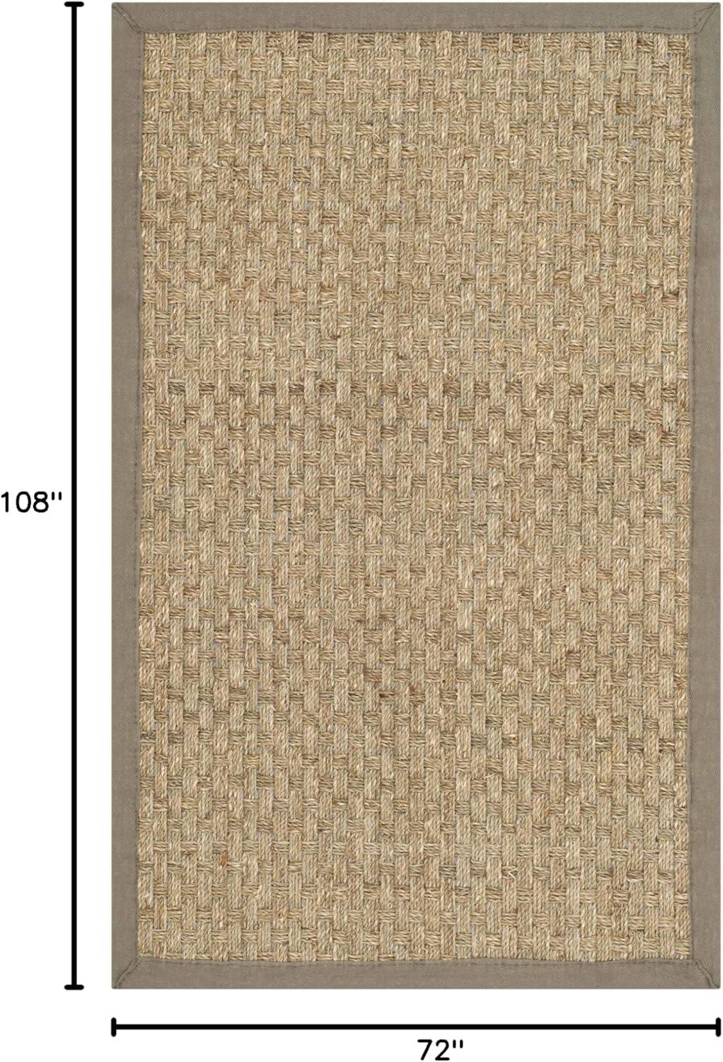 image:imageSAFAVIEH Area Rug 8x10 Natural Fiber Collection Large Natural amp Beige Seagrass Basketweave Pattern NF114ANaturalGrey
