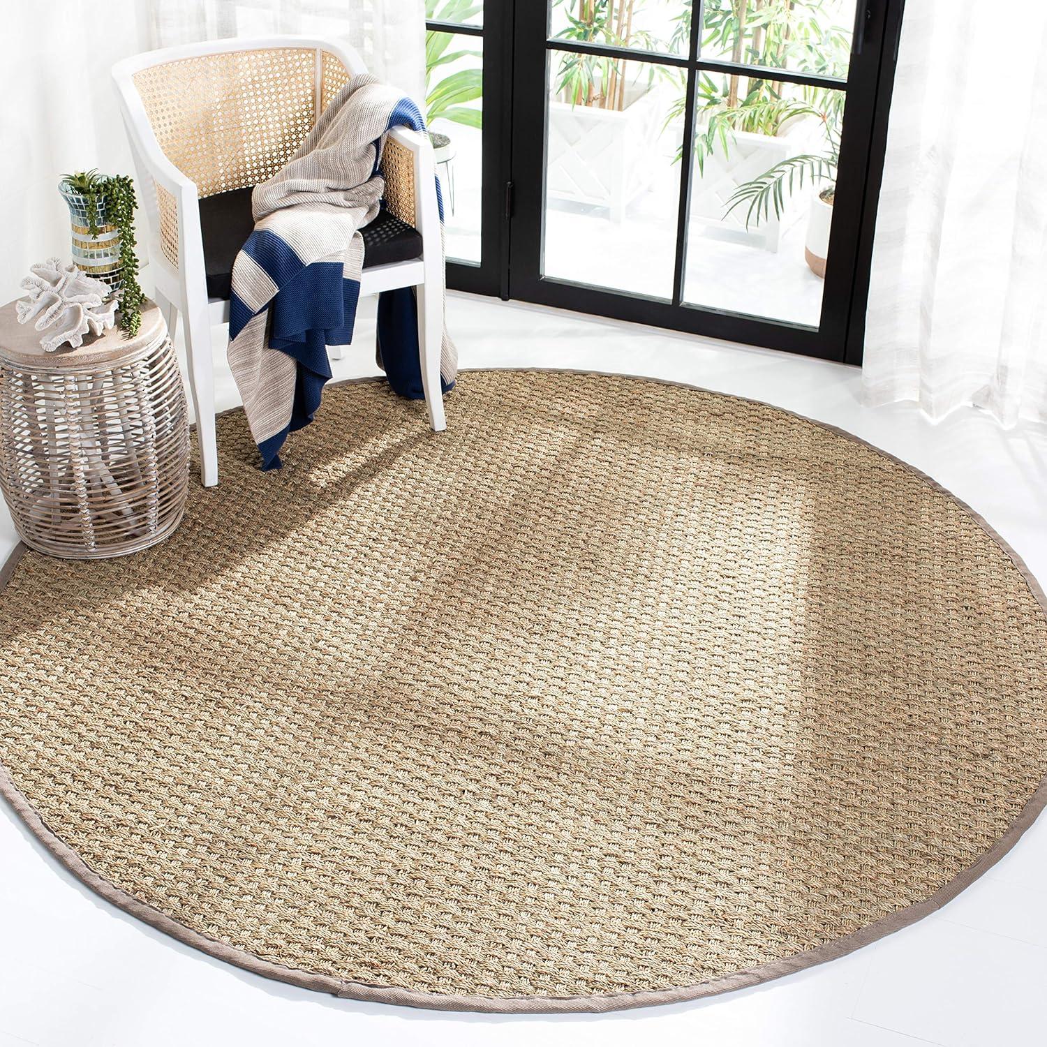 image:imageSAFAVIEH Area Rug 8x10 Natural Fiber Collection Large Natural amp Beige Seagrass Basketweave Pattern NF114ANaturalGrey