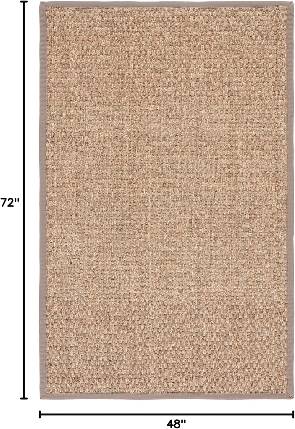 image:imageSAFAVIEH Area Rug 8x10 Natural Fiber Collection Large Natural amp Beige Seagrass Basketweave Pattern NF114ANaturalGrey