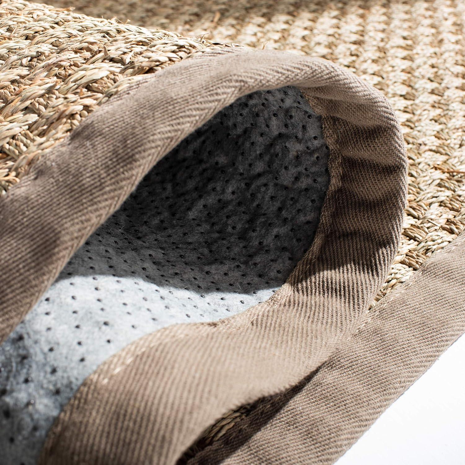 image:imageSAFAVIEH Area Rug 8x10 Natural Fiber Collection Large Natural amp Beige Seagrass Basketweave Pattern NF114ANaturalGrey