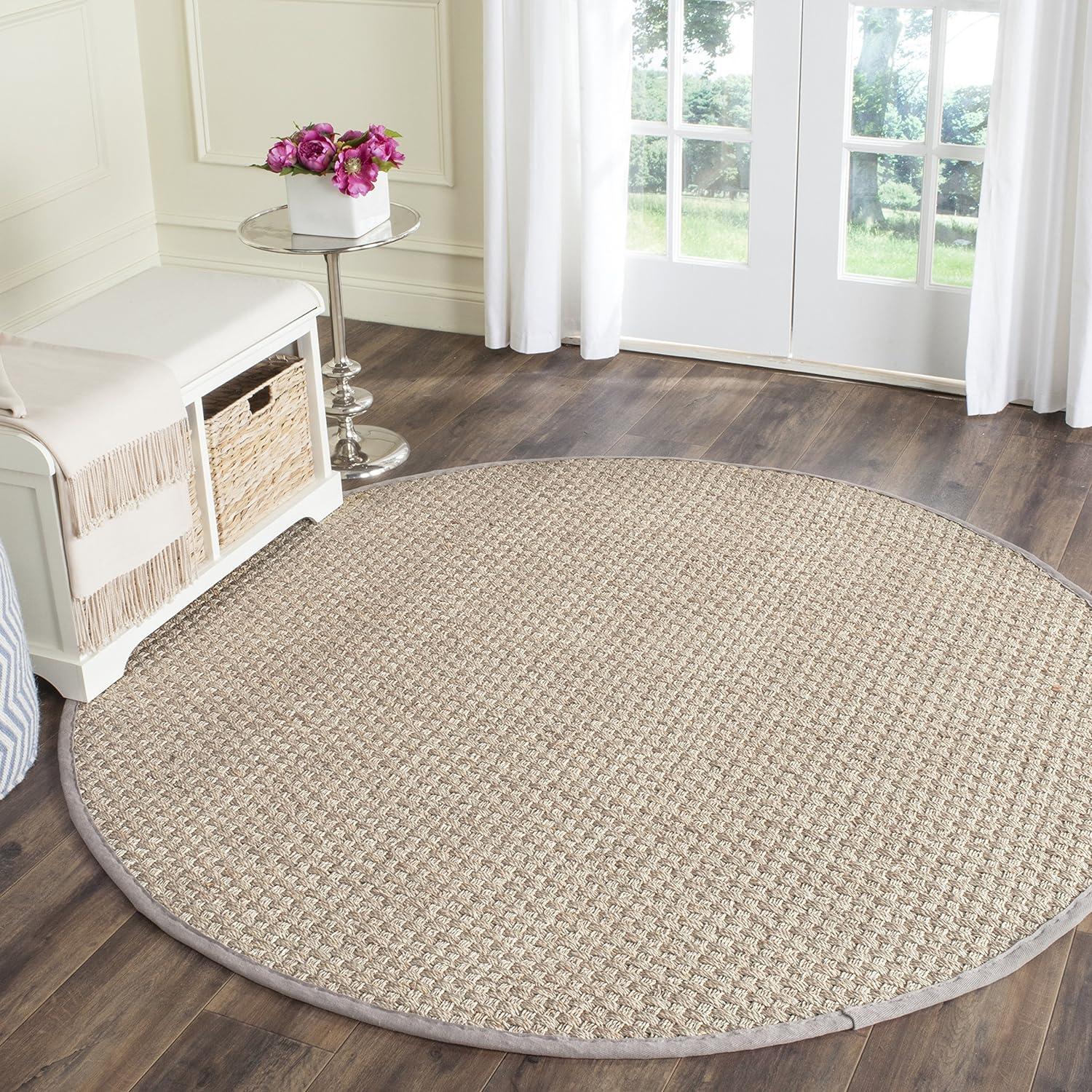 image:imageSAFAVIEH Area Rug 8x10 Natural Fiber Collection Large Natural amp Beige Seagrass Basketweave Pattern NF114ANaturalGrey