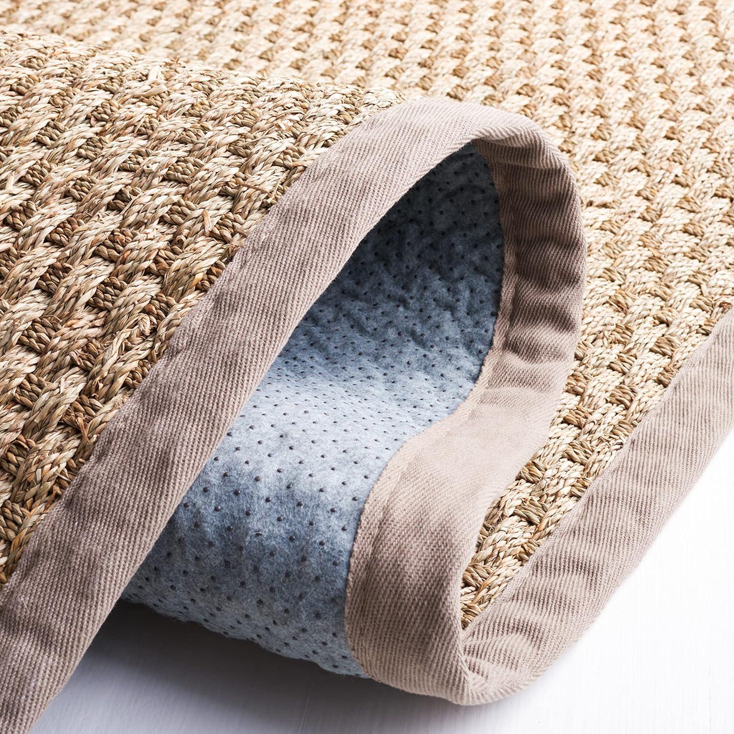 image:imageSAFAVIEH Area Rug 8x10 Natural Fiber Collection Large Natural amp Beige Seagrass Basketweave Pattern NF114ANaturalGrey