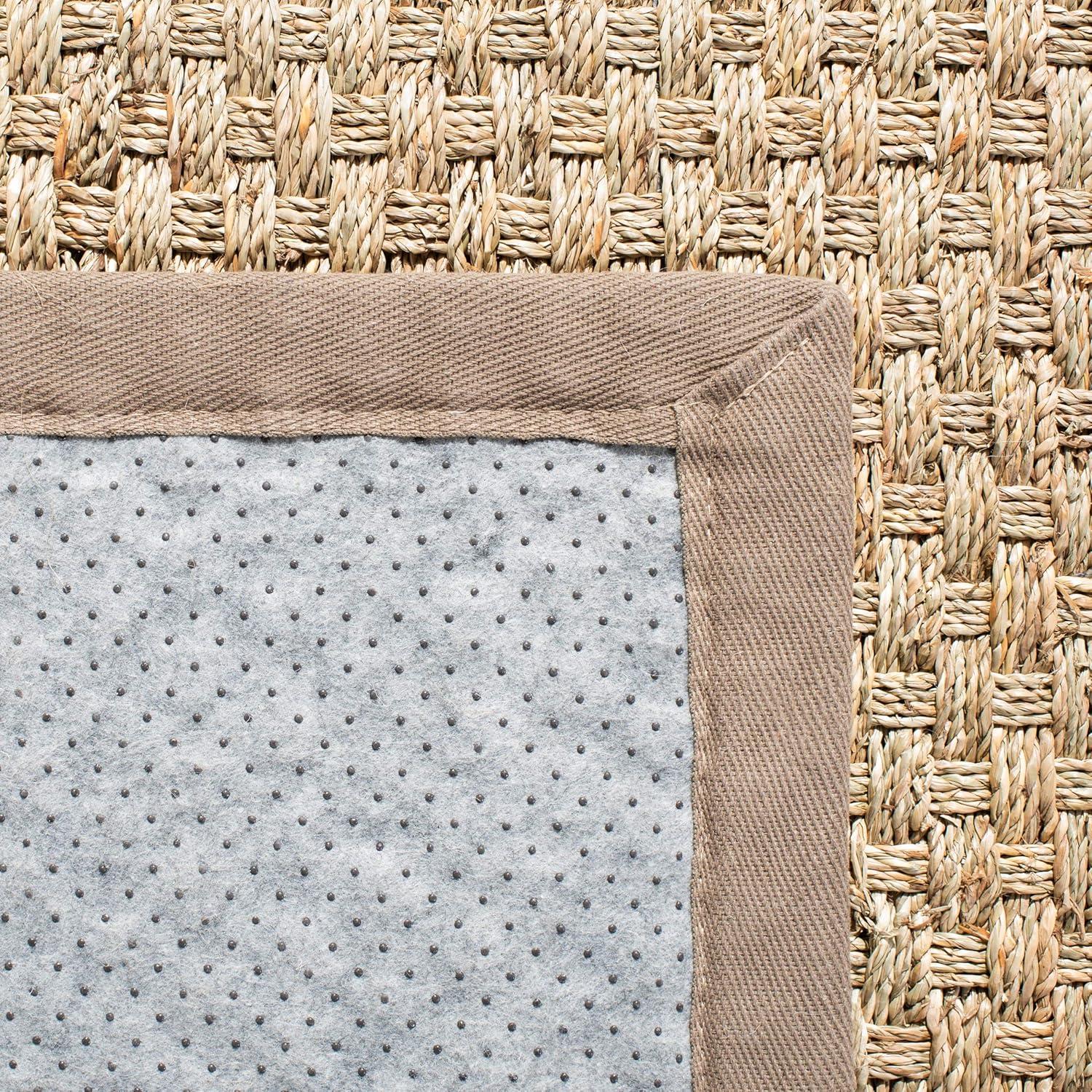 image:imageSAFAVIEH Area Rug 8x10 Natural Fiber Collection Large Natural amp Beige Seagrass Basketweave Pattern NF114ANaturalGrey