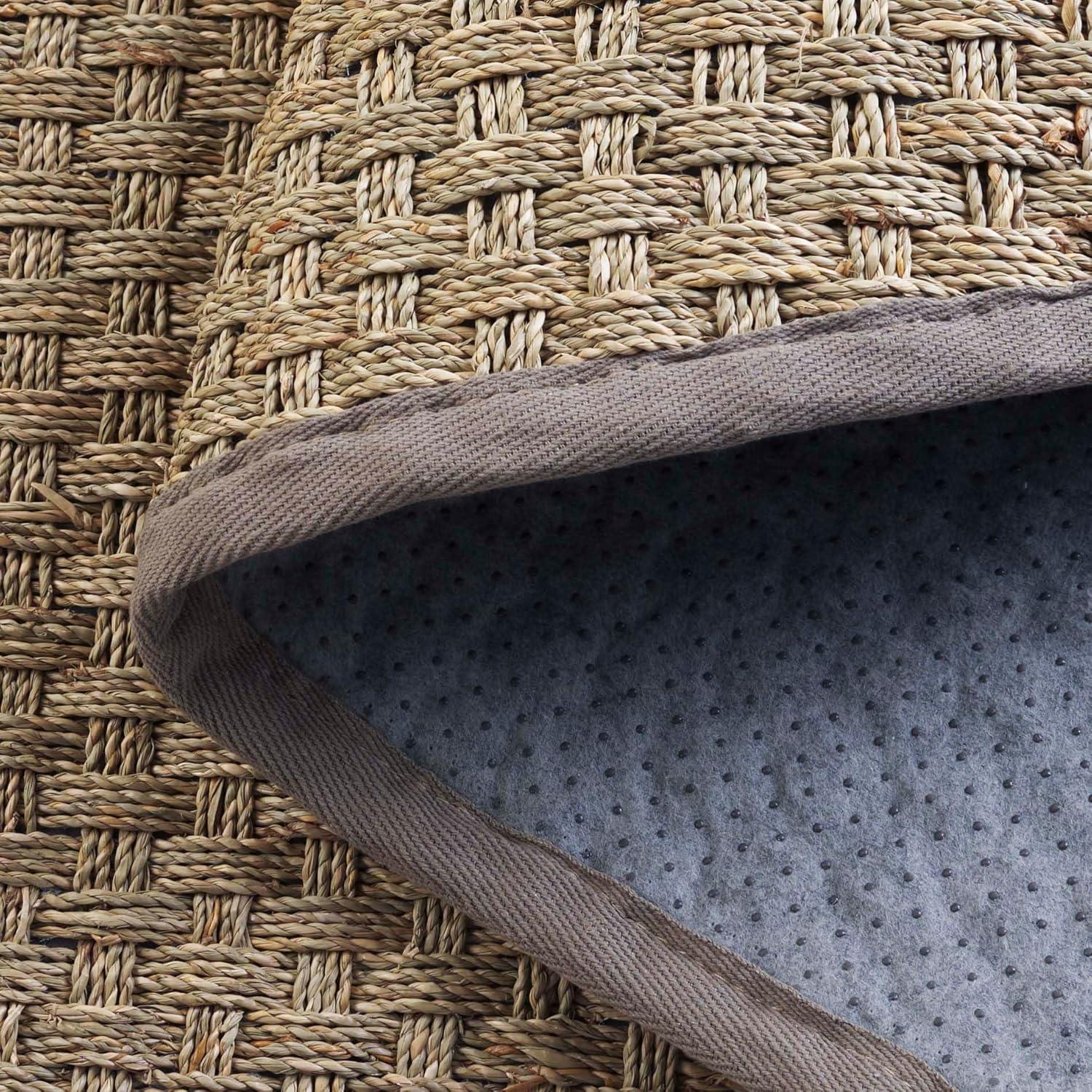 image:imageSAFAVIEH Area Rug 8x10 Natural Fiber Collection Large Natural amp Beige Seagrass Basketweave Pattern NF114ANaturalGrey