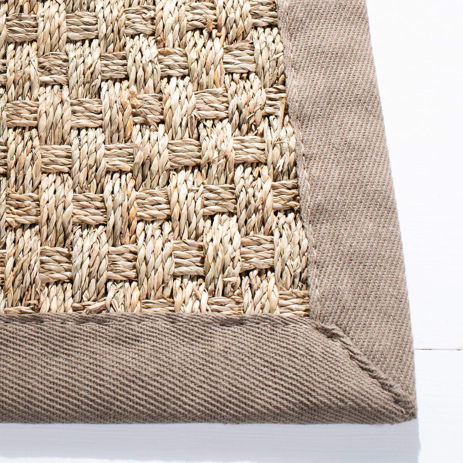 image:imageSAFAVIEH Area Rug 8x10 Natural Fiber Collection Large Natural amp Beige Seagrass Basketweave Pattern NF114ANaturalGrey