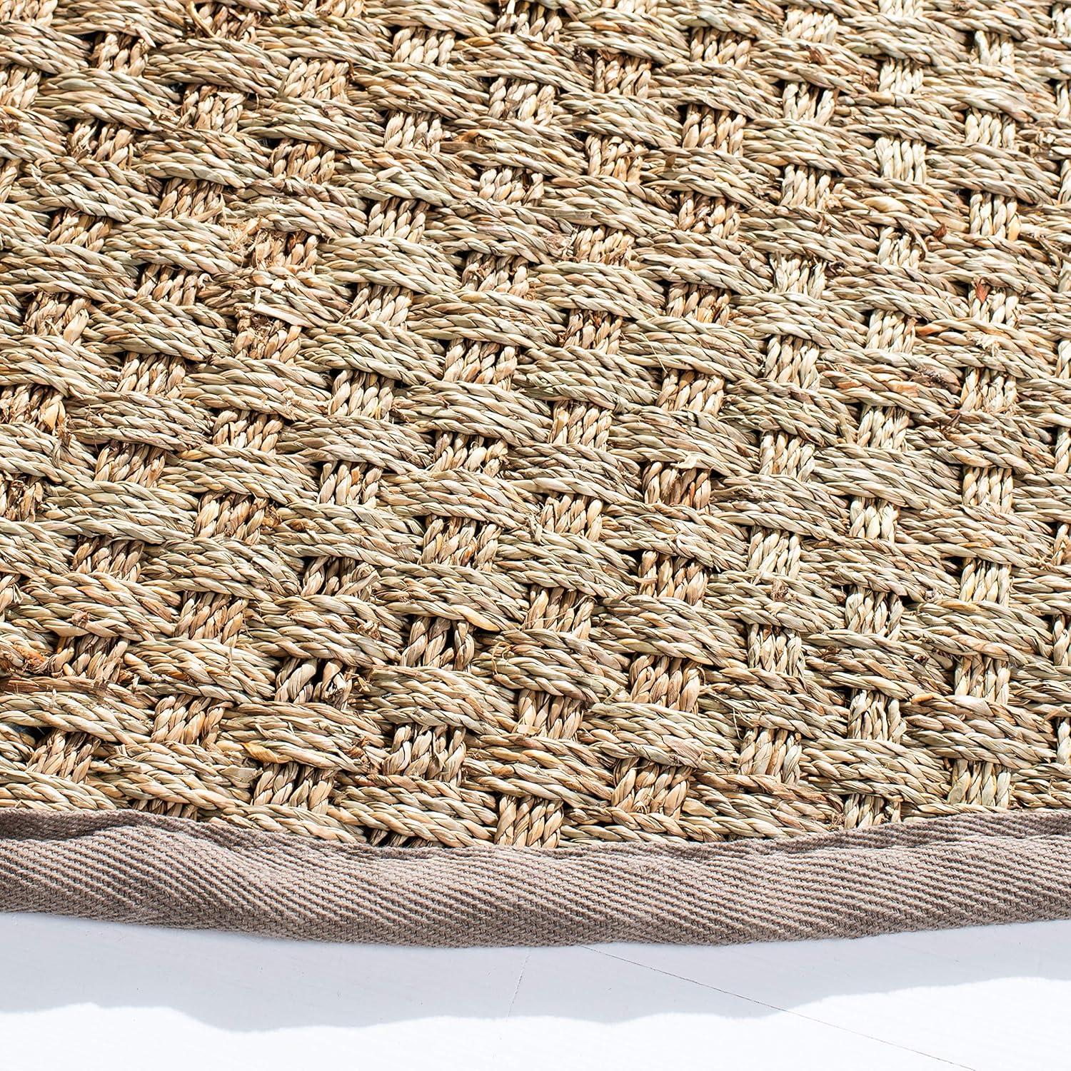 image:imageSAFAVIEH Area Rug 8x10 Natural Fiber Collection Large Natural amp Beige Seagrass Basketweave Pattern NF114ANaturalGrey