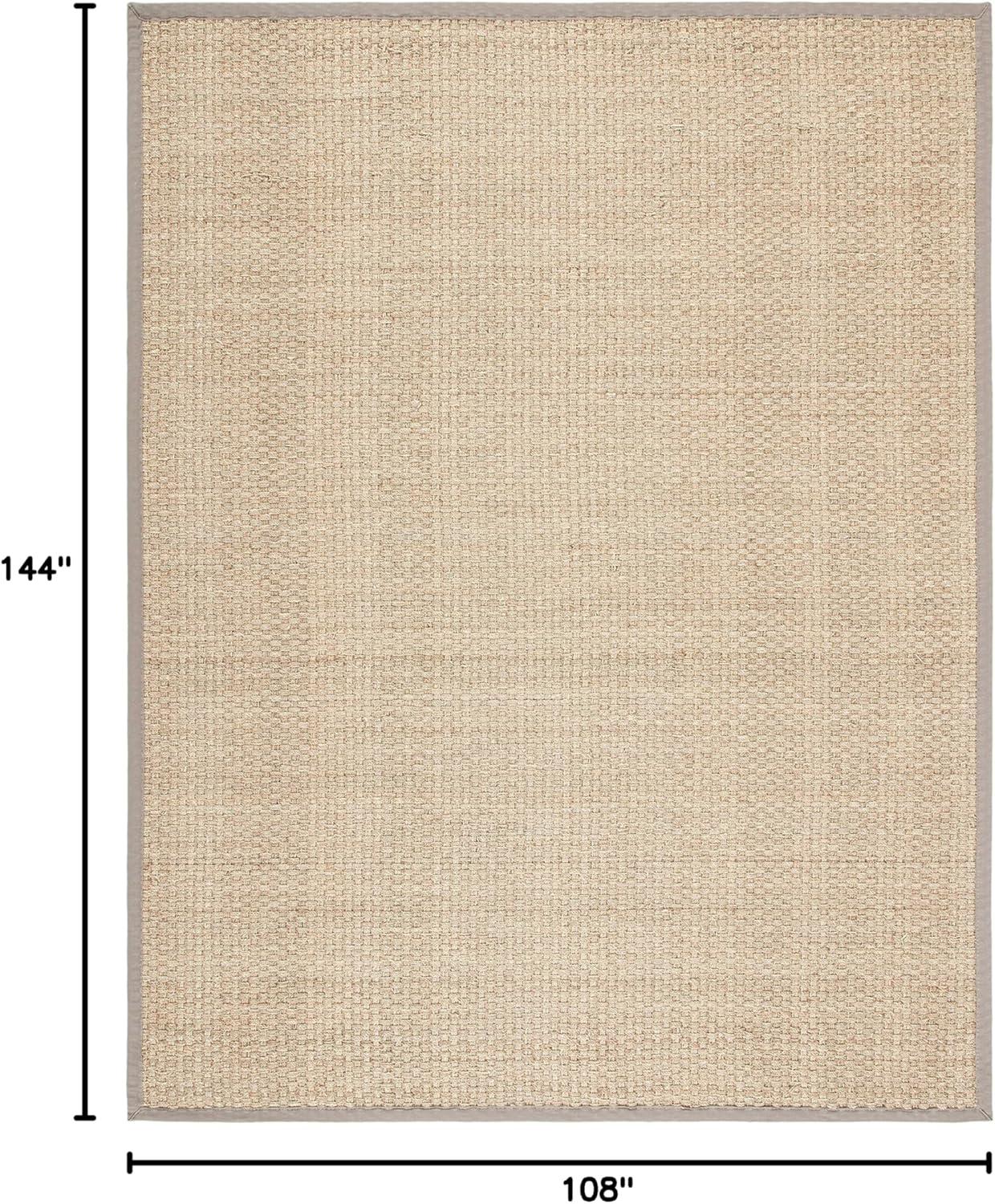image:imageSAFAVIEH Area Rug 8x10 Natural Fiber Collection Large Natural amp Beige Seagrass Basketweave Pattern NF114ANaturalGrey