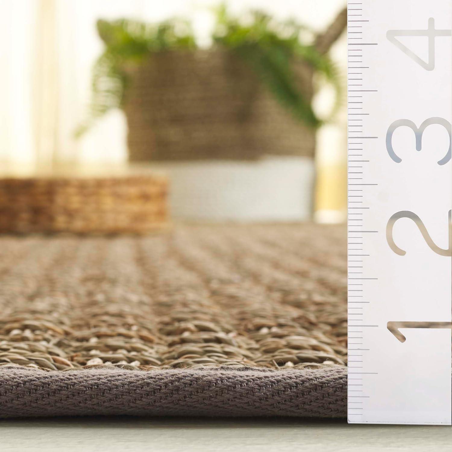 image:imageSAFAVIEH Area Rug 8x10 Natural Fiber Collection Large Natural amp Beige Seagrass Basketweave Pattern NF114ANaturalGrey