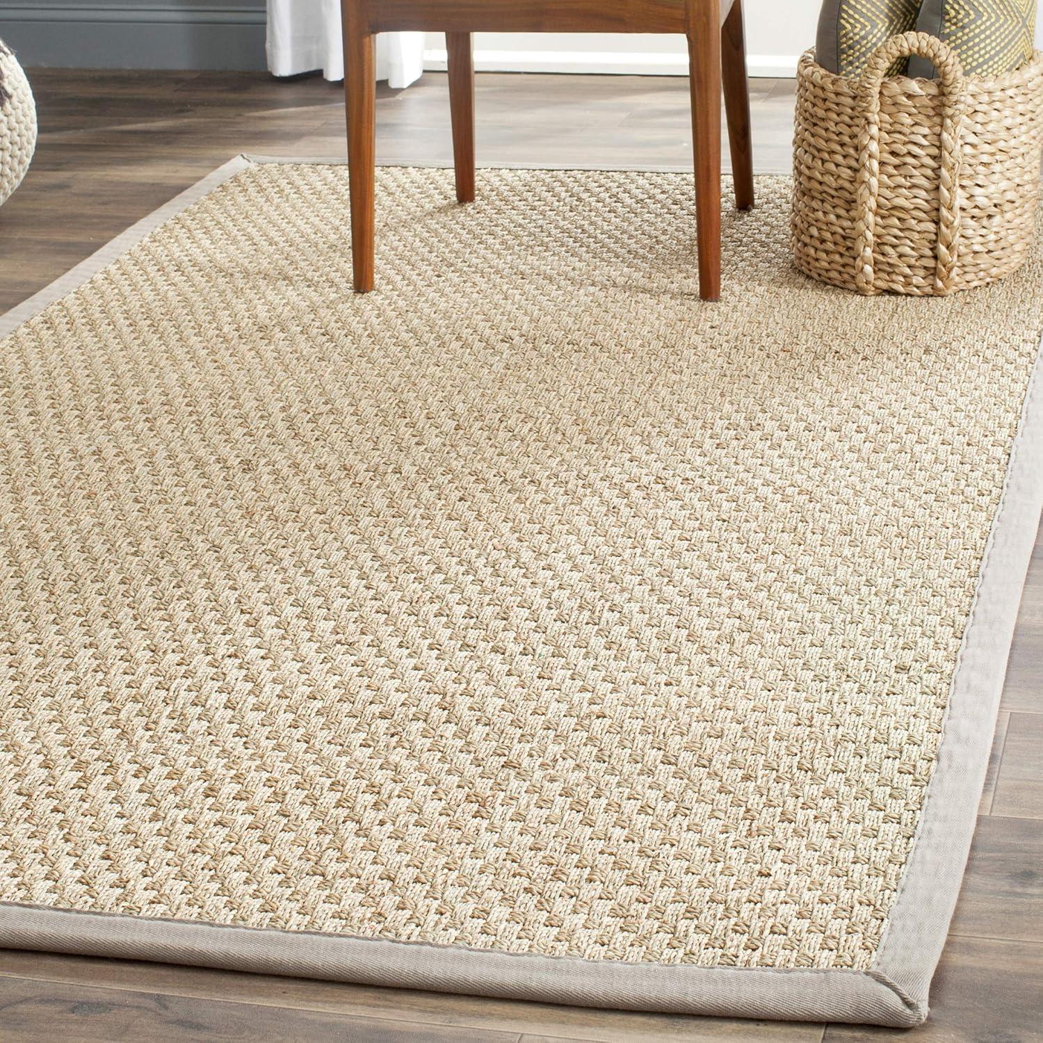 image:imageSAFAVIEH Area Rug 8x10 Natural Fiber Collection Large Natural amp Beige Seagrass Basketweave Pattern NF114ANaturalGrey