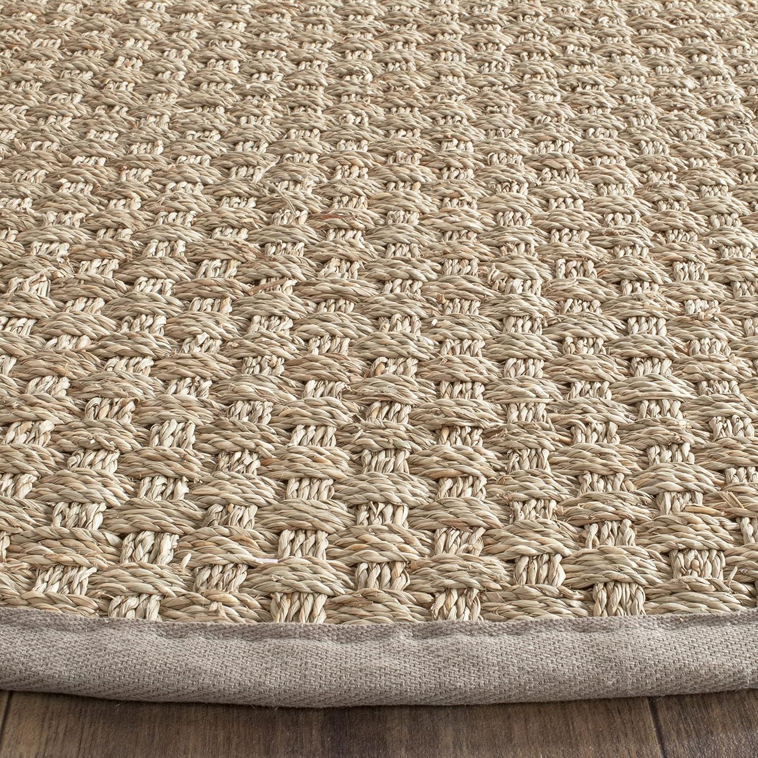 image:imageSAFAVIEH Area Rug 8x10 Natural Fiber Collection Large Natural amp Beige Seagrass Basketweave Pattern NF114ANaturalGrey