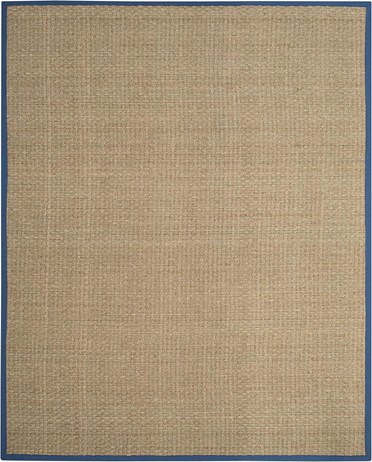 image:imageSAFAVIEH Area Rug 8x10 Natural Fiber Collection Large Natural amp Beige Seagrass Basketweave Pattern NF114ANaturalLight Navy