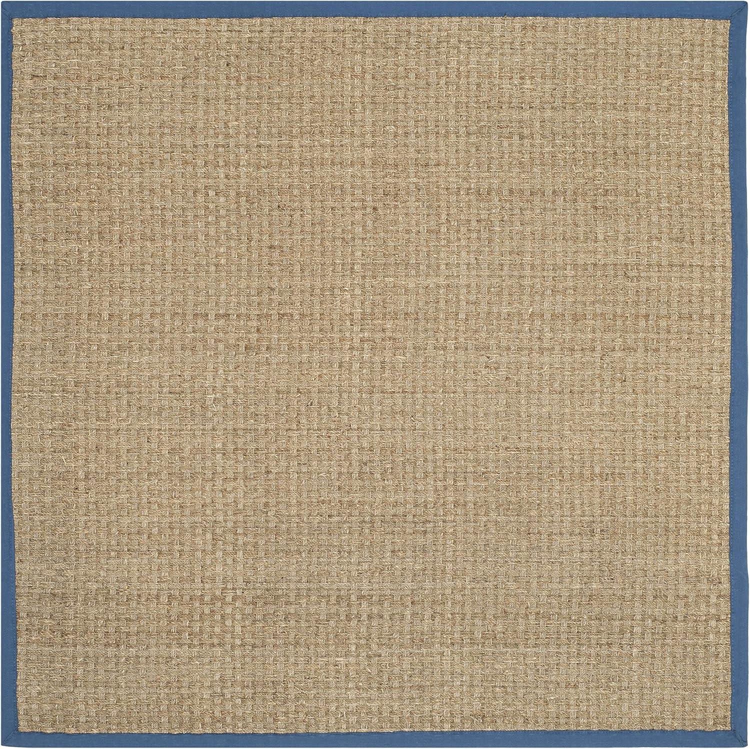 image:imageSAFAVIEH Area Rug 8x10 Natural Fiber Collection Large Natural amp Beige Seagrass Basketweave Pattern NF114ANaturalLight Navy